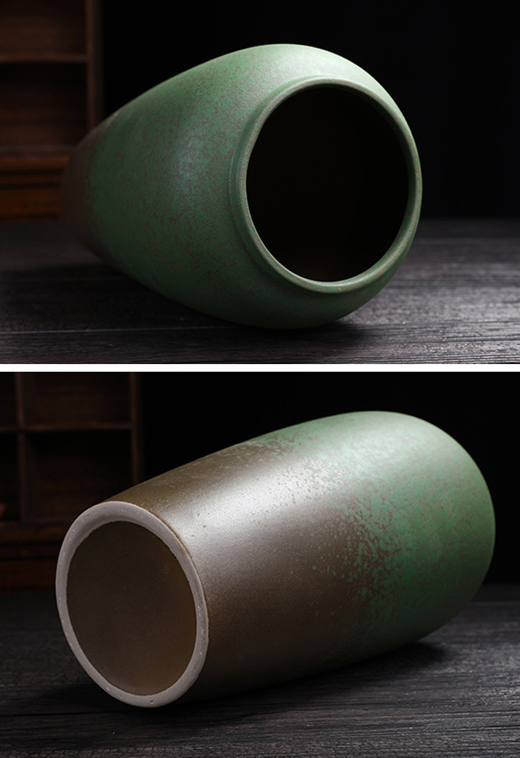 RAIKOU Dekovase Dekorative 2er-Set Blumenvase Elegante Tischdeko Keramikvase 100% Handgefertigt