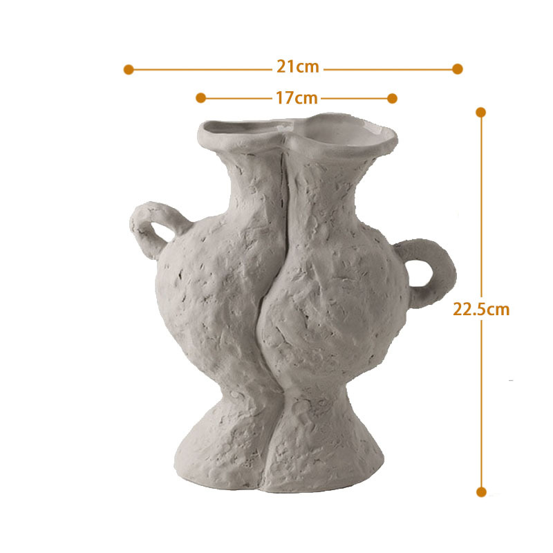 Design, Vasen, Set, 3-Teilig, Dekoration, Antike, Amphora Blumenvasen, Rustikal, Rau, Moderne, Töpfern, Lehm-Optik, DIY-Optik