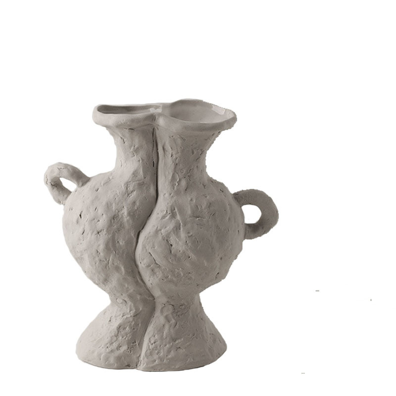 Design, Vasen, Set, 3-Teilig, Dekoration, Antike, Amphora Blumenvasen, Rustikal, Rau, Moderne, Töpfern, Lehm-Optik, DIY-Optik