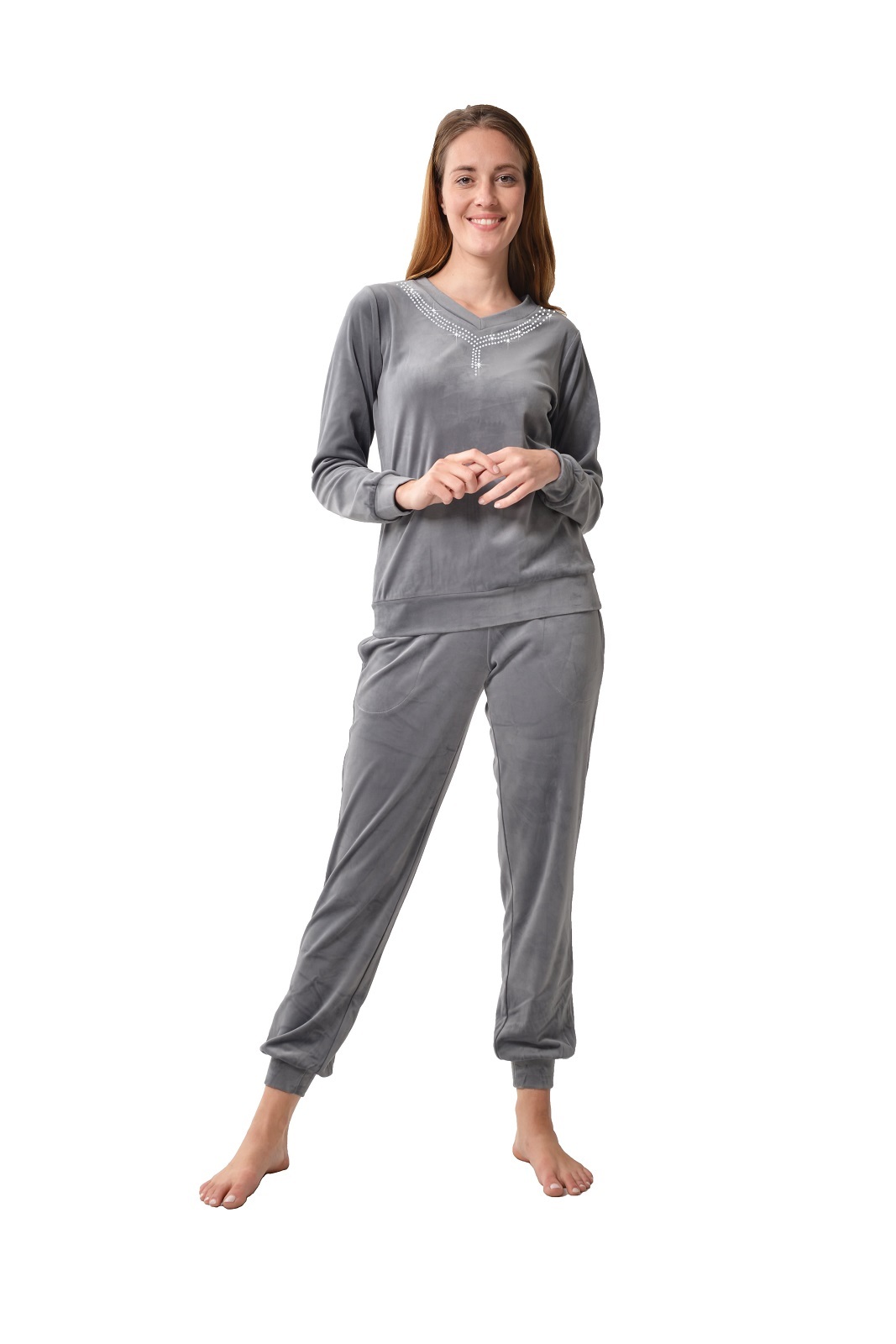 RAIKOU Damen Velours Nicki Hausanzug Freizeitanzug Fitnessanzug Trainingsanzug Jogginganzug Schlafanzug Nicki-Anzug