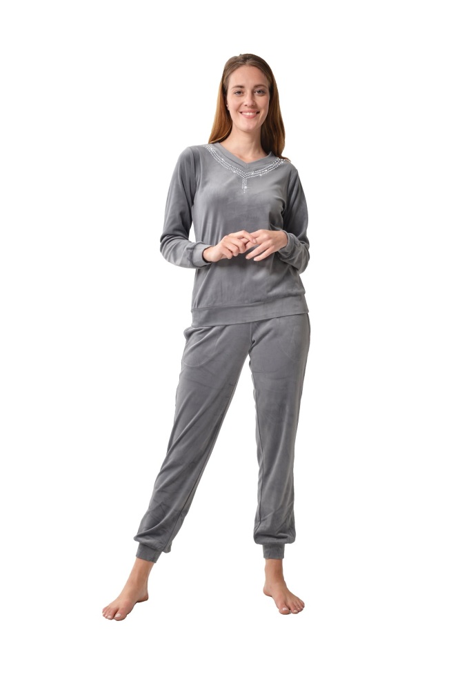 RAIKOU Damen Velours Nicki Hausanzug Freizeitanzug Fitnessanzug Trainingsanzug Jogginganzug Schlafanzug Nicki-Anzug