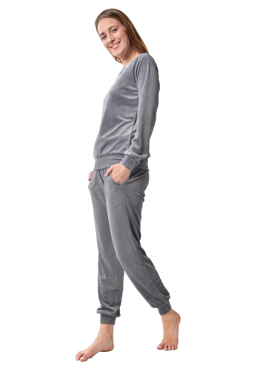 RAIKOU Damen Velours Nicki Hausanzug Freizeitanzug Fitnessanzug Trainingsanzug Jogginganzug Schlafanzug Nicki-Anzug