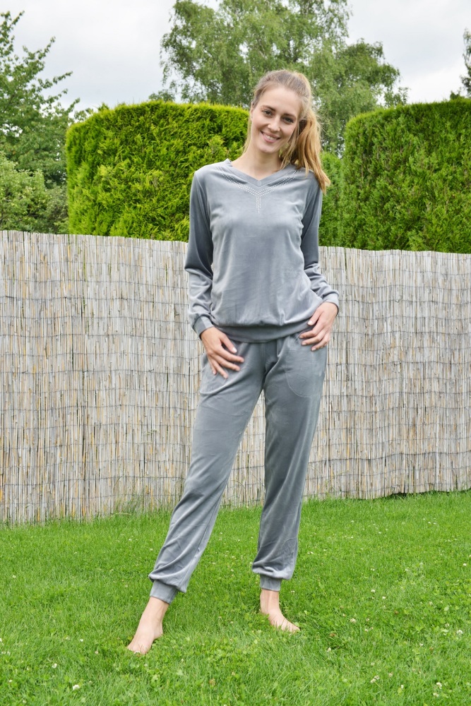 RAIKOU Damen Velours Nicki Hausanzug Freizeitanzug Fitnessanzug Trainingsanzug Jogginganzug Schlafanzug Nicki-Anzug