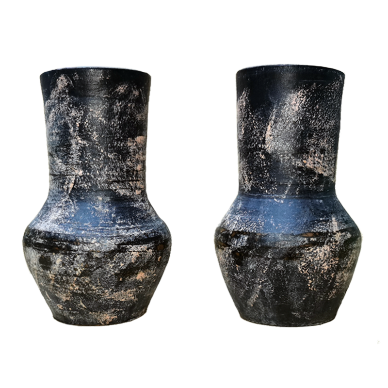 Vase, Vintage, Steinzeug, Terrakotta-Stil, Set, Elegant, Moderne, Form, Blumenvase, Zimmerdekoration, Wohnzimmer, Amphore, Minimal, Dezent