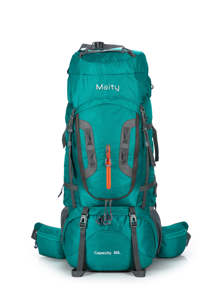 80L Wanderrucksack, MOLLE, Wasserdicht, Trekkingrucksack, Outdoor, bag, Waterproof, Trageunterstützung aus Aluminiumlegierung, Reisetasche, 1,65 kg, 80cm * 30cm * 40cm