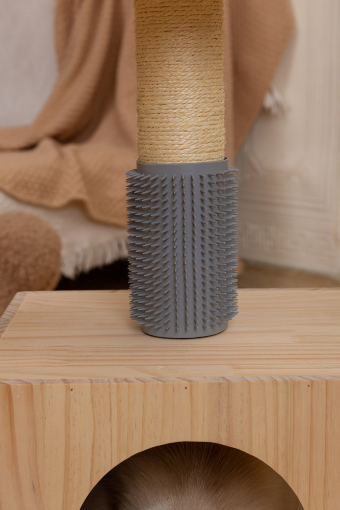 RAIKOU Pet Club Kratzbaum, Katzenkratzbaum, Kratzmöbel, Katzenspielzeug, Mehrere Ebenen, Kratzsäulen, Höhlen, Verstecke, Kratzfläche, Robust, Hochsitz für Katzen, Schrubber, Sisalseil, Römische Säule, Fellpflege mit verlängerten Kammzähnen