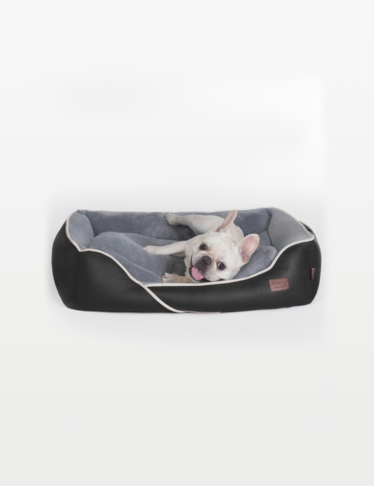 Hundebett in 3 Größen und 6 Farben – rutschfest, waschbar, hoher Rand, Baumwollmischgewebe
