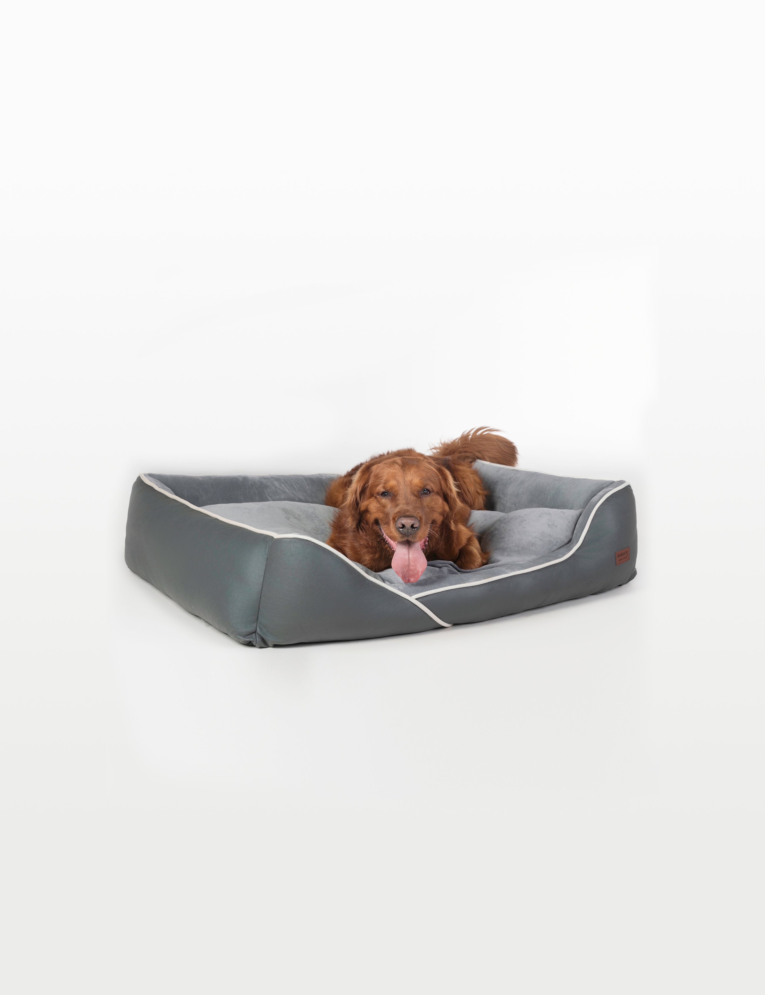 Hundebett in 3 Größen und 6 Farben – rutschfest, waschbar, hoher Rand, Baumwollmischgewebe