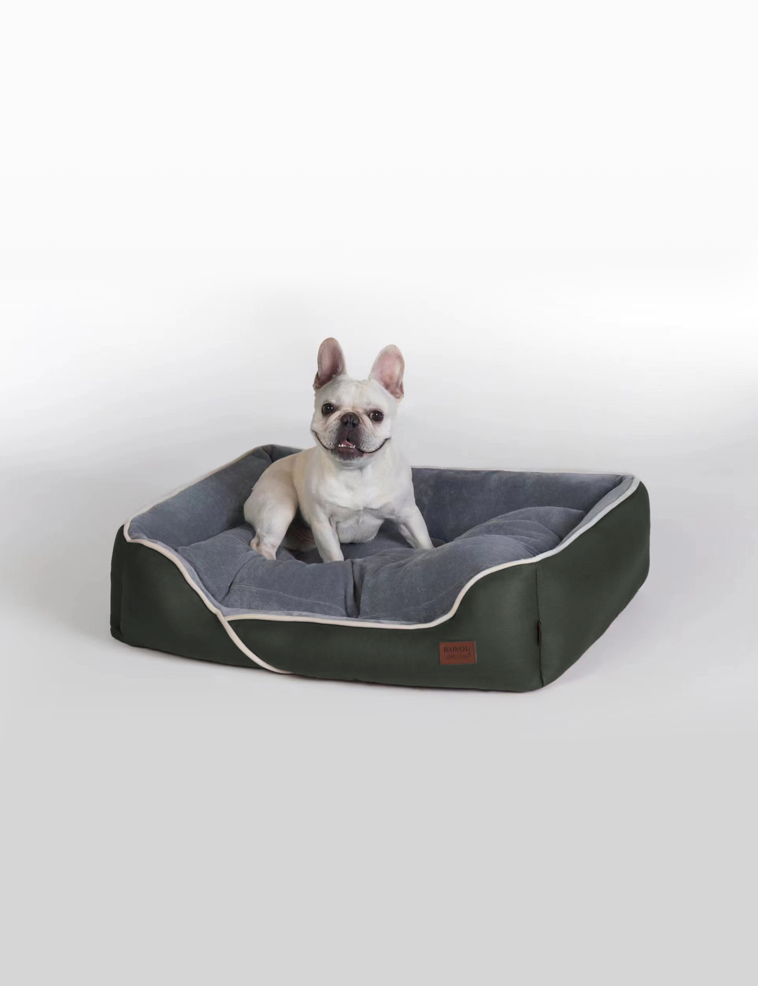 Hundebett in 3 Größen und 6 Farben – rutschfest, waschbar, hoher Rand, Baumwollmischgewebe