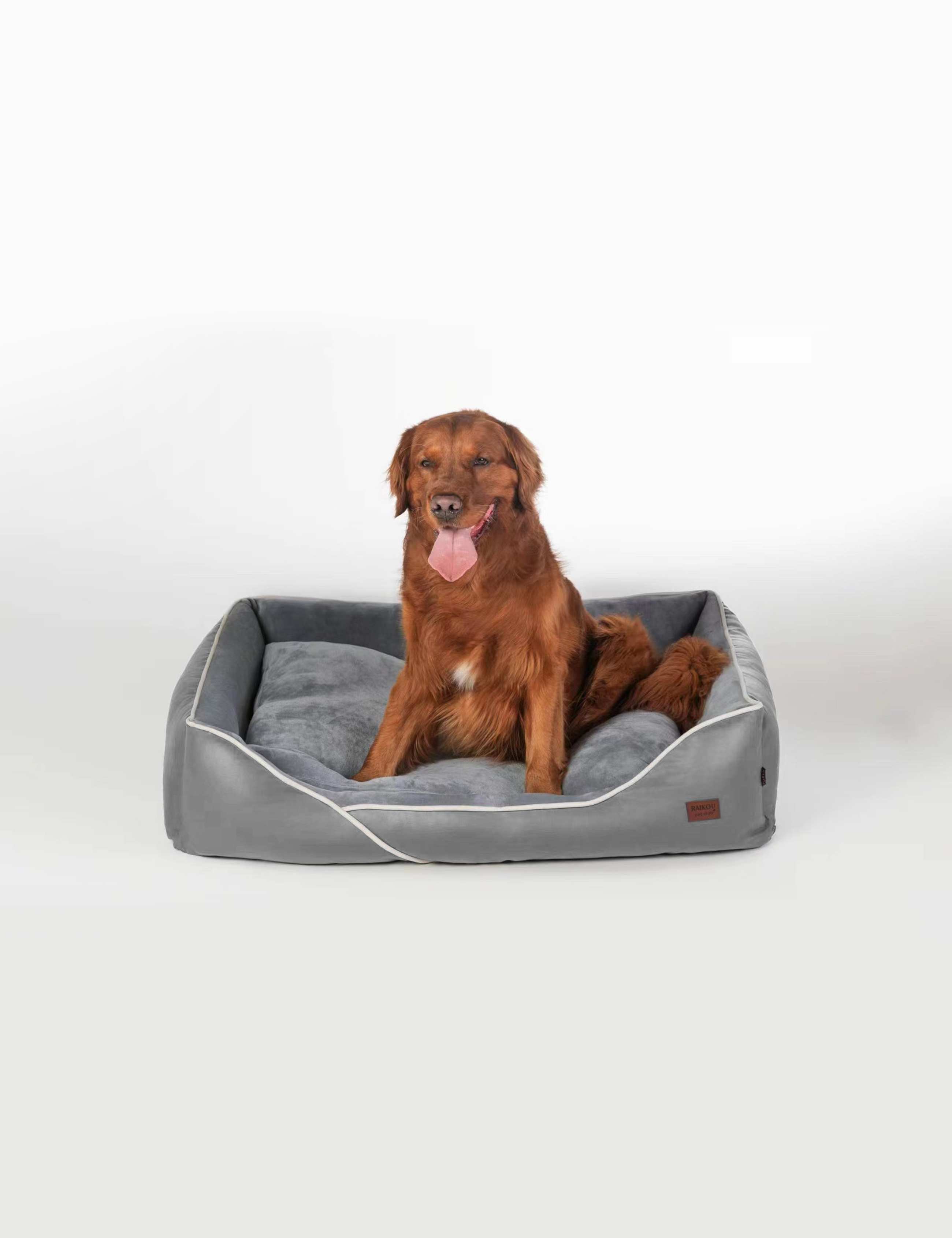 Hundebett in 3 Größen und 6 Farben – rutschfest, waschbar, hoher Rand, Baumwollmischgewebe