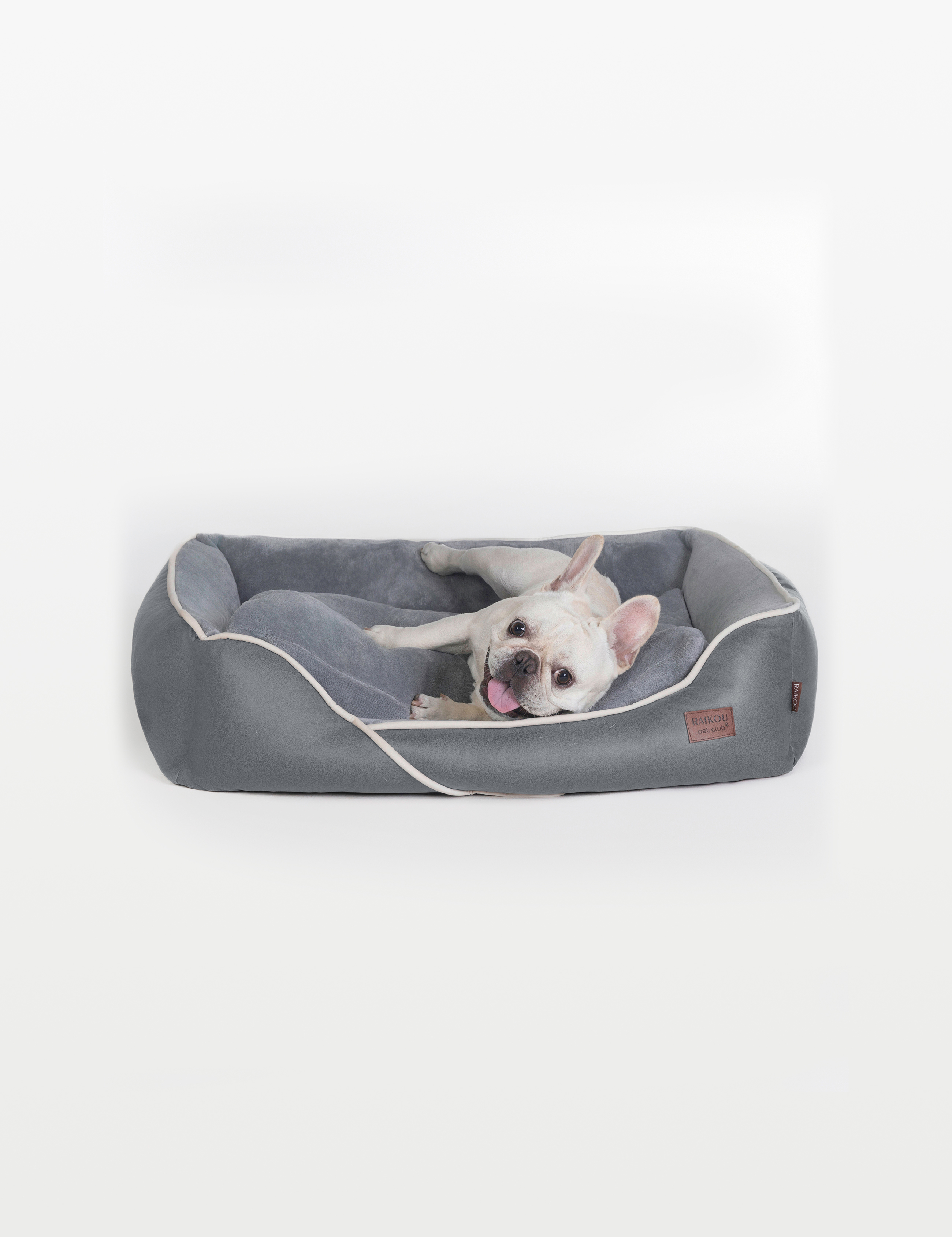 Hundebett in 3 Größen und 6 Farben – rutschfest, waschbar, hoher Rand, Baumwollmischgewebe