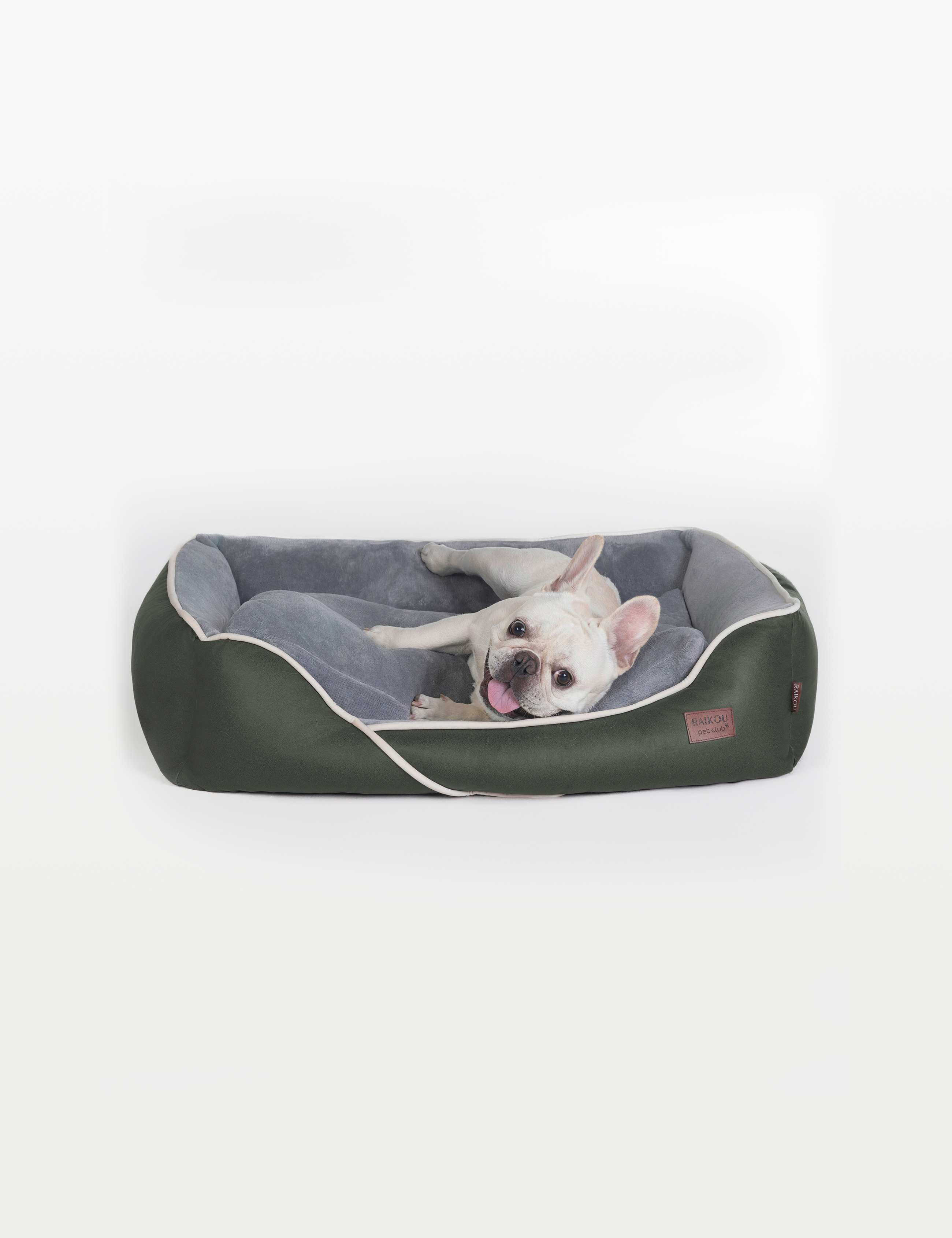 Hundebett in 3 Größen und 6 Farben – rutschfest, waschbar, hoher Rand, Baumwollmischgewebe