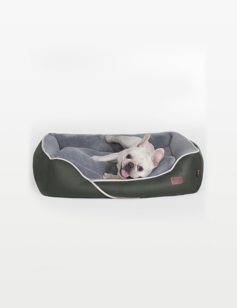 Hundebett in 3 Größen und 6 Farben – rutschfest, waschbar, hoher Rand, Baumwollmischgewebe
