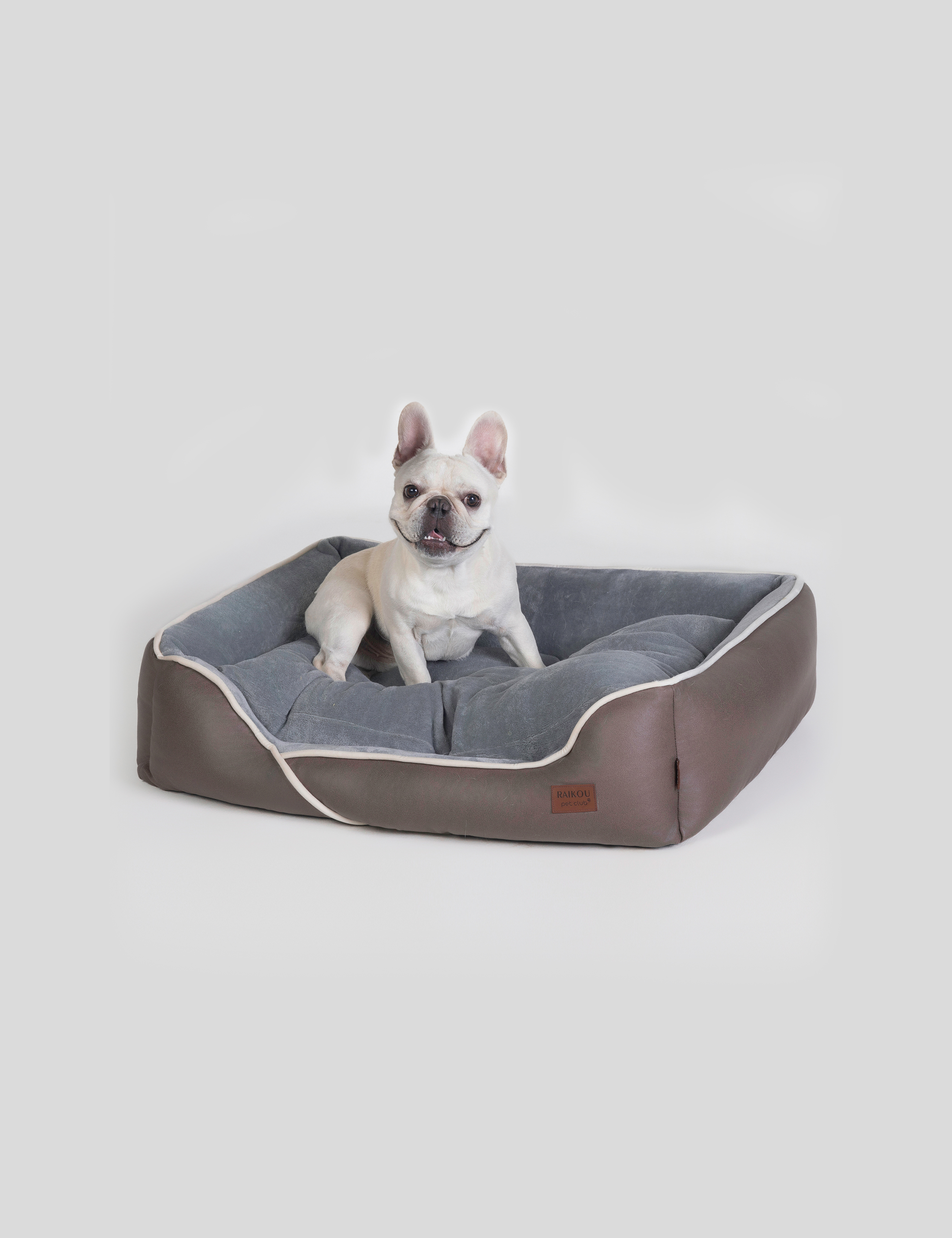 Hundebett in 3 Größen und 6 Farben – rutschfest, waschbar, hoher Rand, Baumwollmischgewebe