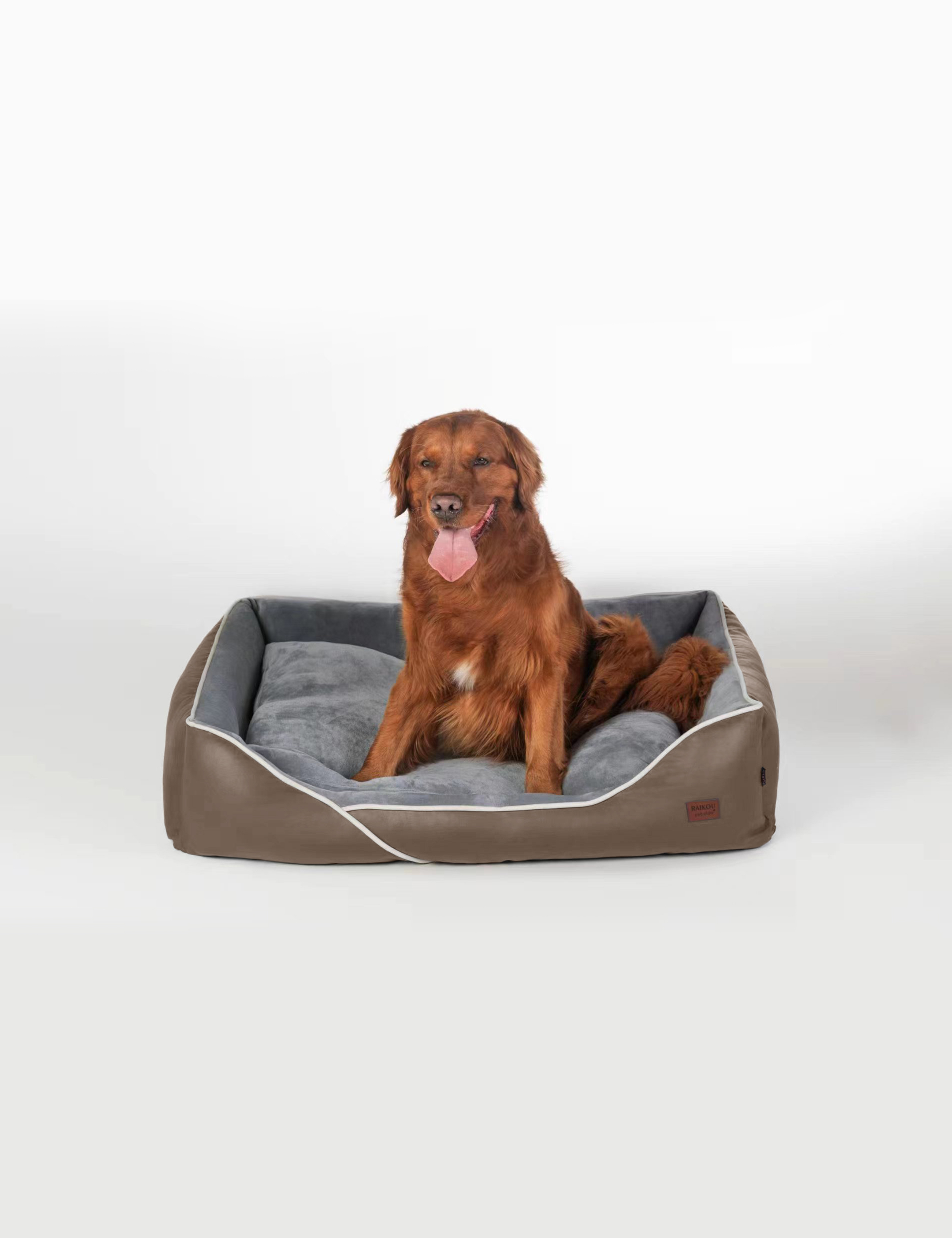 Hundebett in 3 Größen und 6 Farben – rutschfest, waschbar, hoher Rand, Baumwollmischgewebe