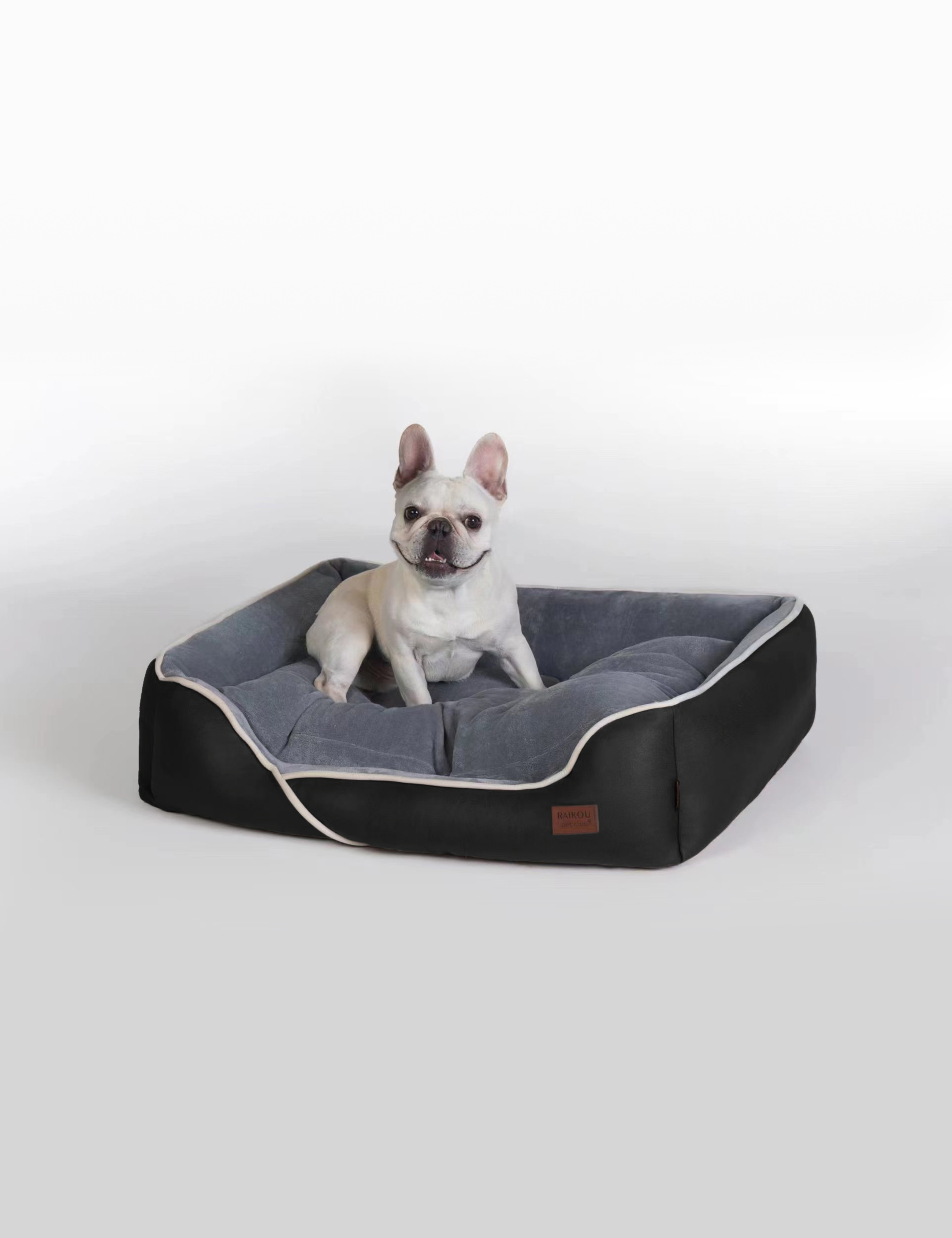 Hundebett in 3 Größen und 6 Farben – rutschfest, waschbar, hoher Rand, Baumwollmischgewebe
