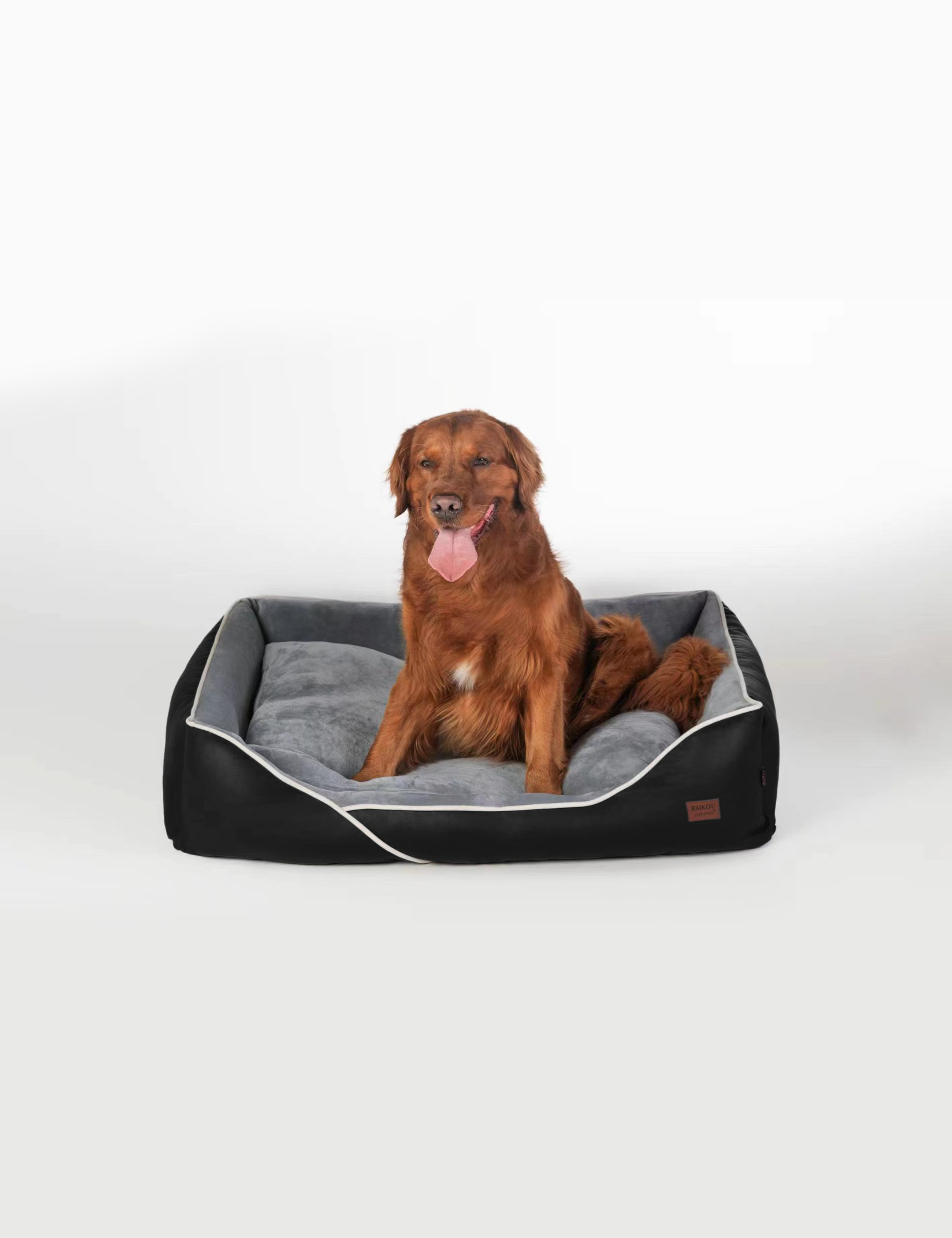 Hundebett in 3 Größen und 6 Farben – rutschfest, waschbar, hoher Rand, Baumwollmischgewebe