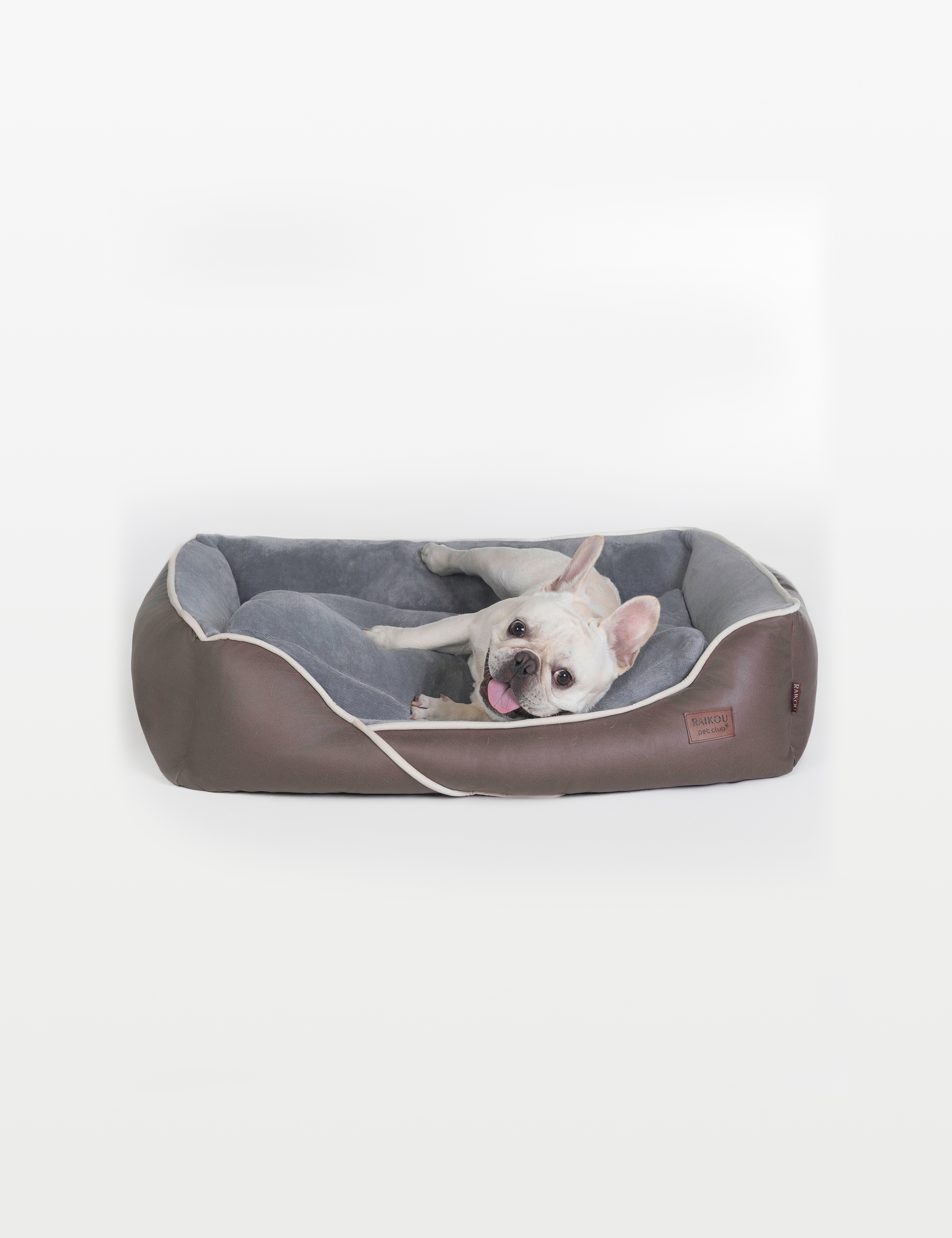 Hundebett in 3 Größen und 6 Farben – rutschfest, waschbar, hoher Rand, Baumwollmischgewebe