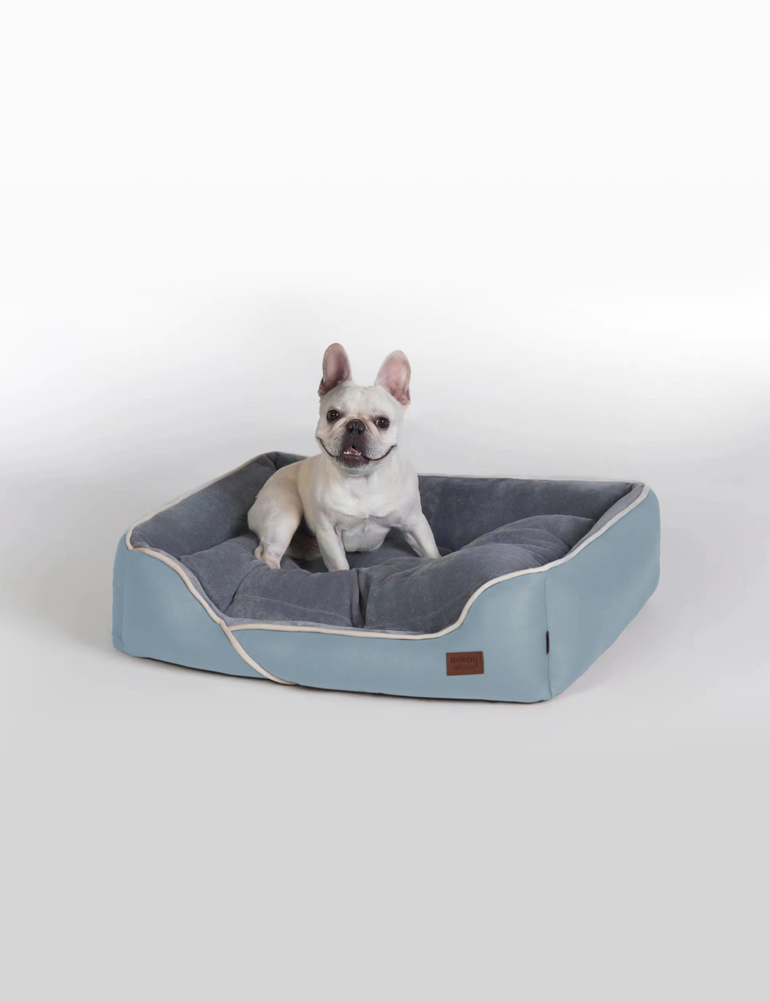 Hundebett in 3 Größen und 6 Farben – rutschfest, waschbar, hoher Rand, Baumwollmischgewebe