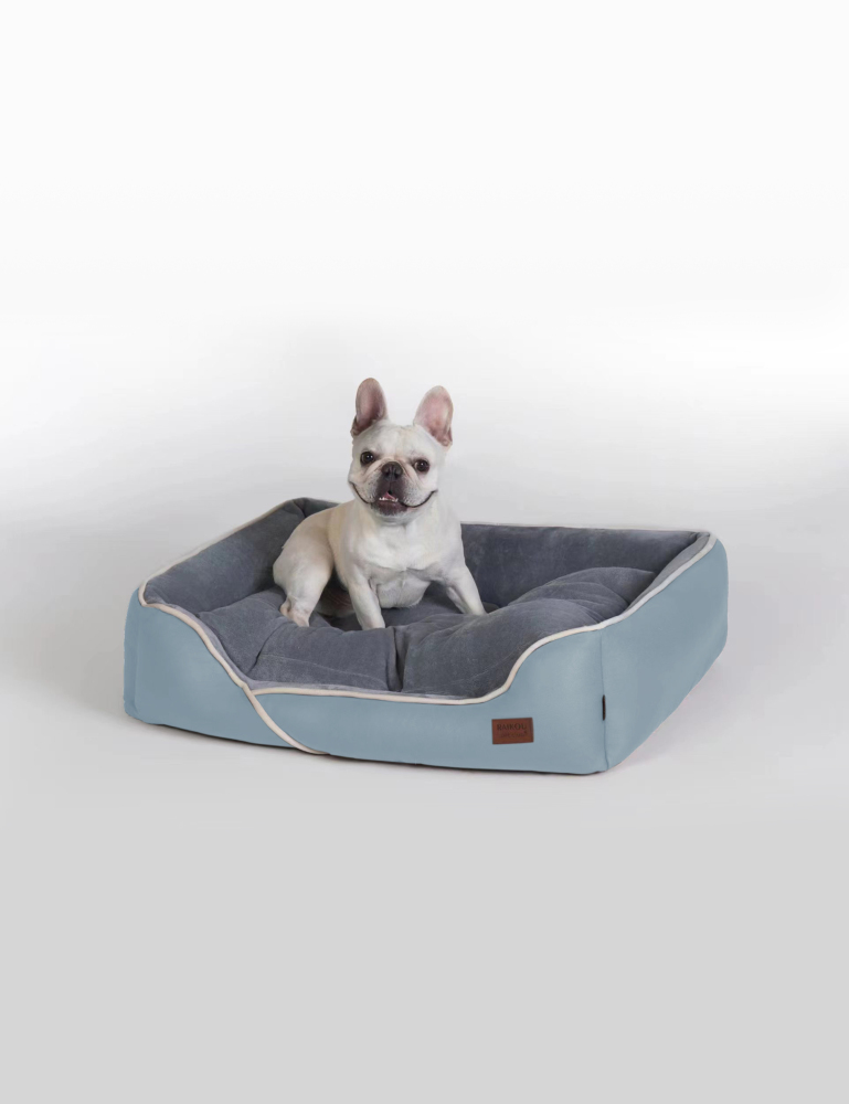 Hundebett in 3 Größen und 6 Farben – rutschfest, waschbar, hoher Rand, Baumwollmischgewebe