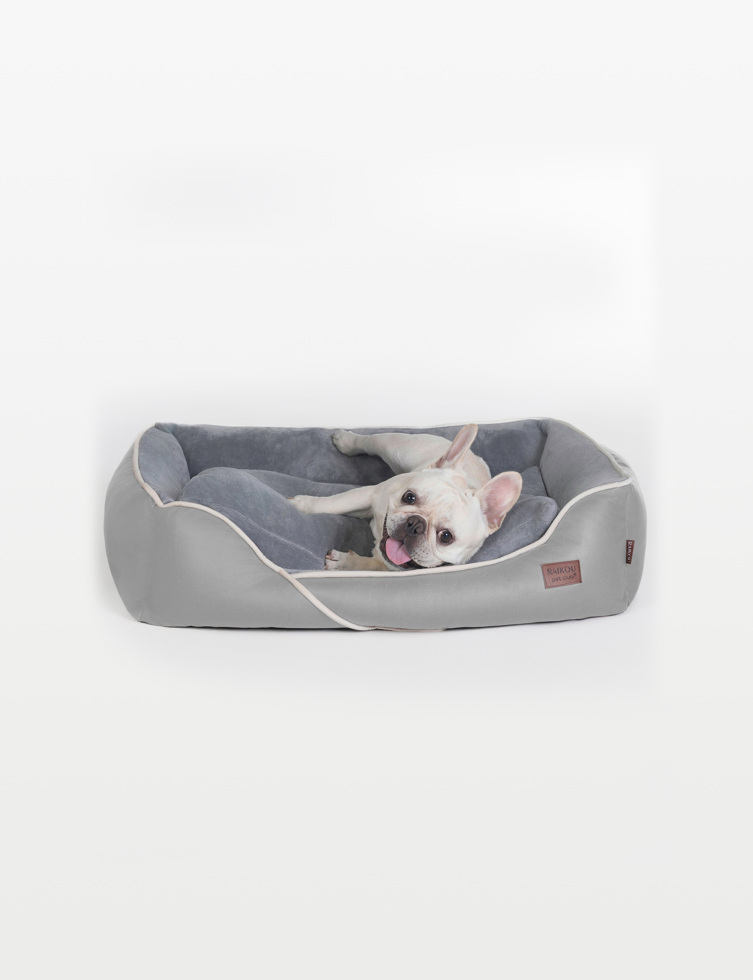 Hundebett in 3 Größen und 6 Farben – rutschfest, waschbar, hoher Rand, Baumwollmischgewebe