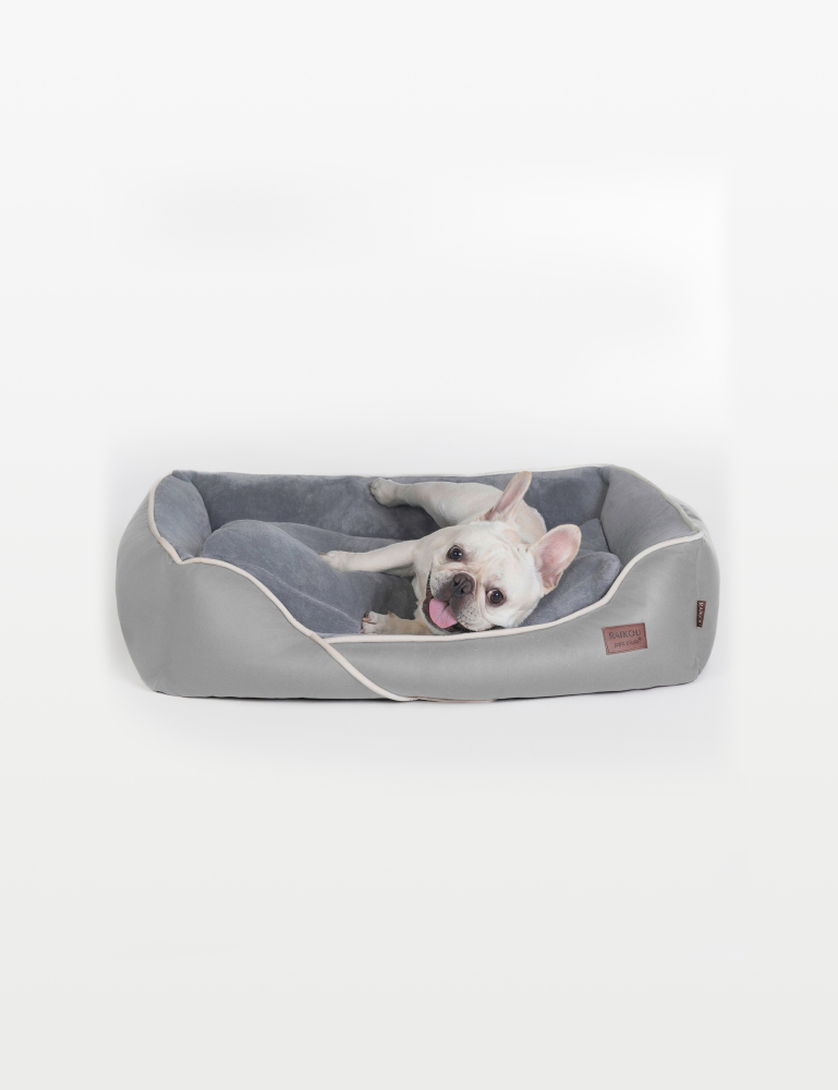 Hundebett in 3 Größen und 6 Farben – rutschfest, waschbar, hoher Rand, Baumwollmischgewebe