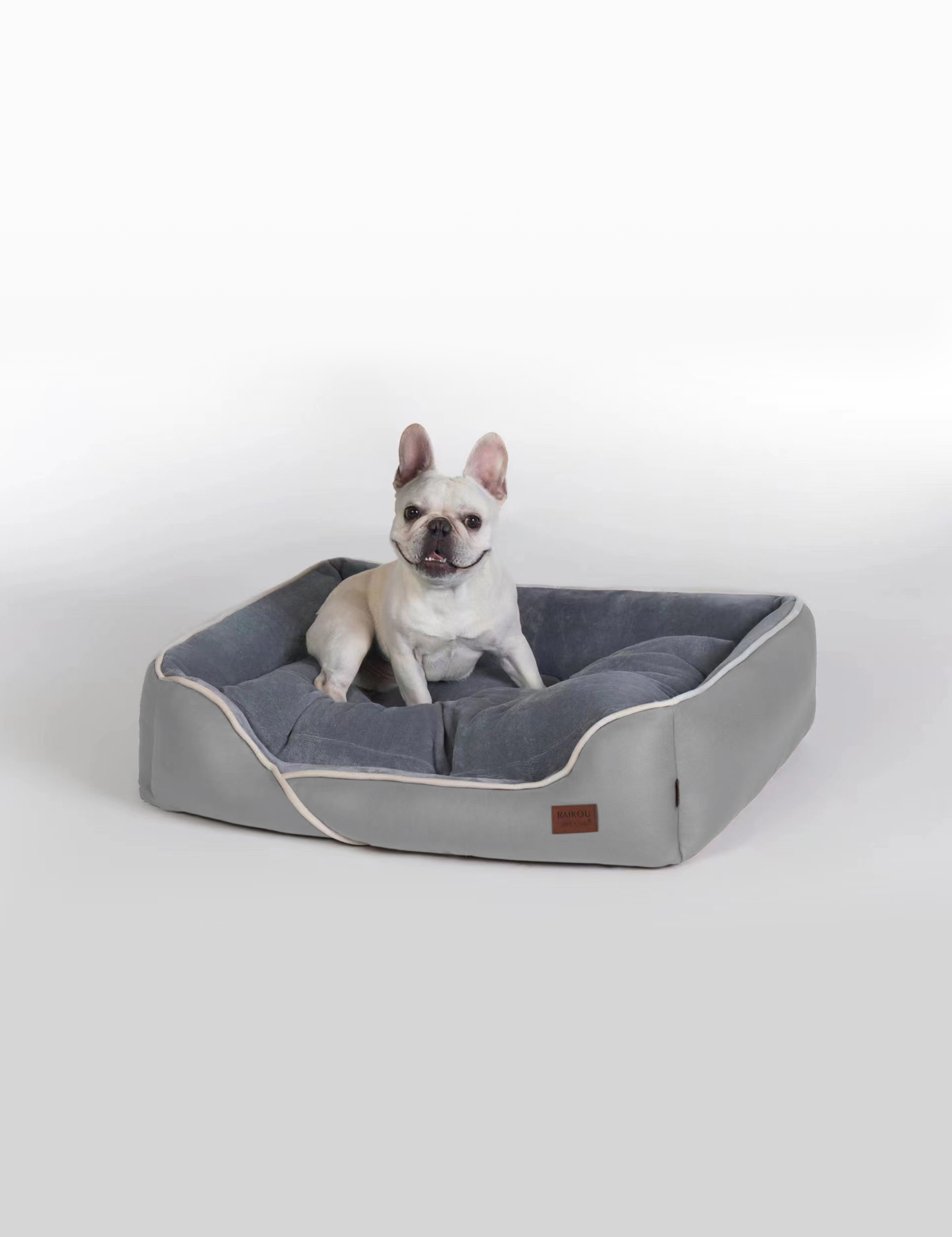 Hundebett in 3 Größen und 6 Farben – rutschfest, waschbar, hoher Rand, Baumwollmischgewebe