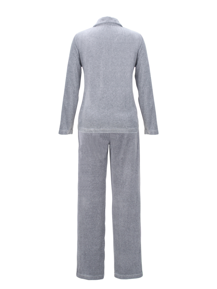 DESEN Damen Velours Nicki Freizeitanzug Fitnessanzug Hausanzug Jogginganzug Nicki-Anzug mit Reißverschluss und Glitzersteinen