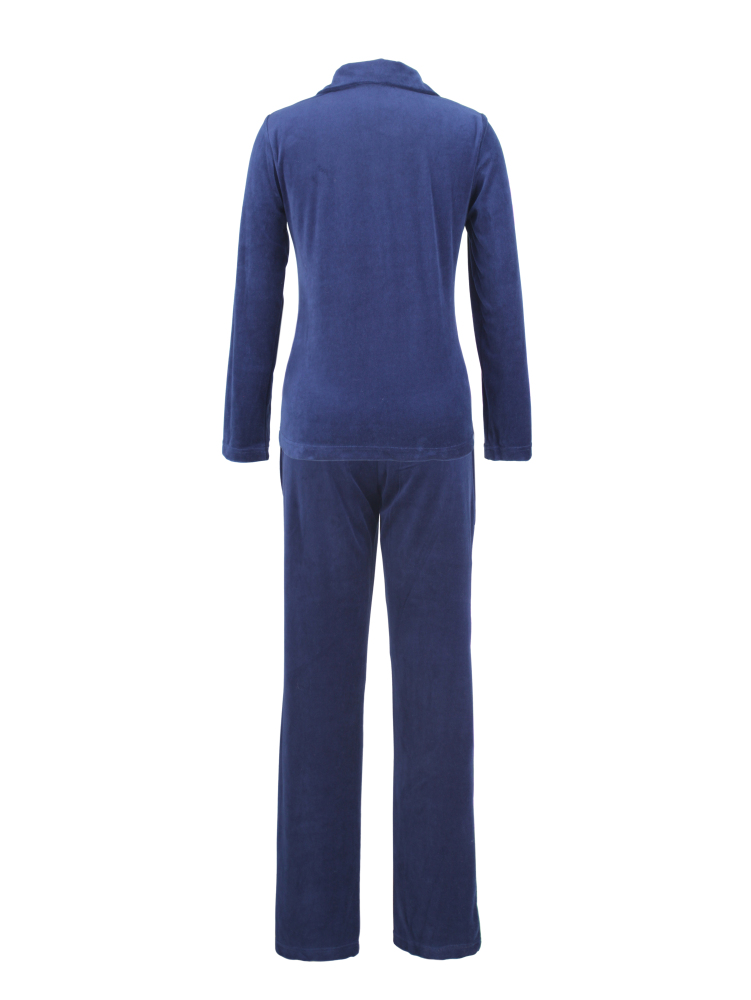 DESEN Damen Velours Nicki Freizeitanzug Fitnessanzug Hausanzug Jogginganzug Nicki-Anzug mit Reißverschluss und Glitzersteinen