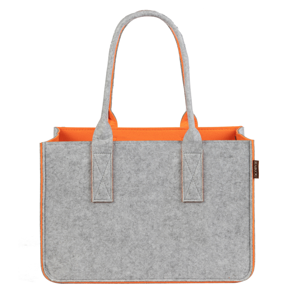 RAIKOU KULT Filz-Tasche Hochwertige Einkaufstasche, Strandtasche，Badetasche, Henkeltasche，Zeitungskorb, Filzkorb, Einkaufskorb, Kaminholztasche， Zeitungsständer  auch für Garten Picknick Strand，vielseitige Tragetasche zur Spielzeug Aufbewahrung Handtasche