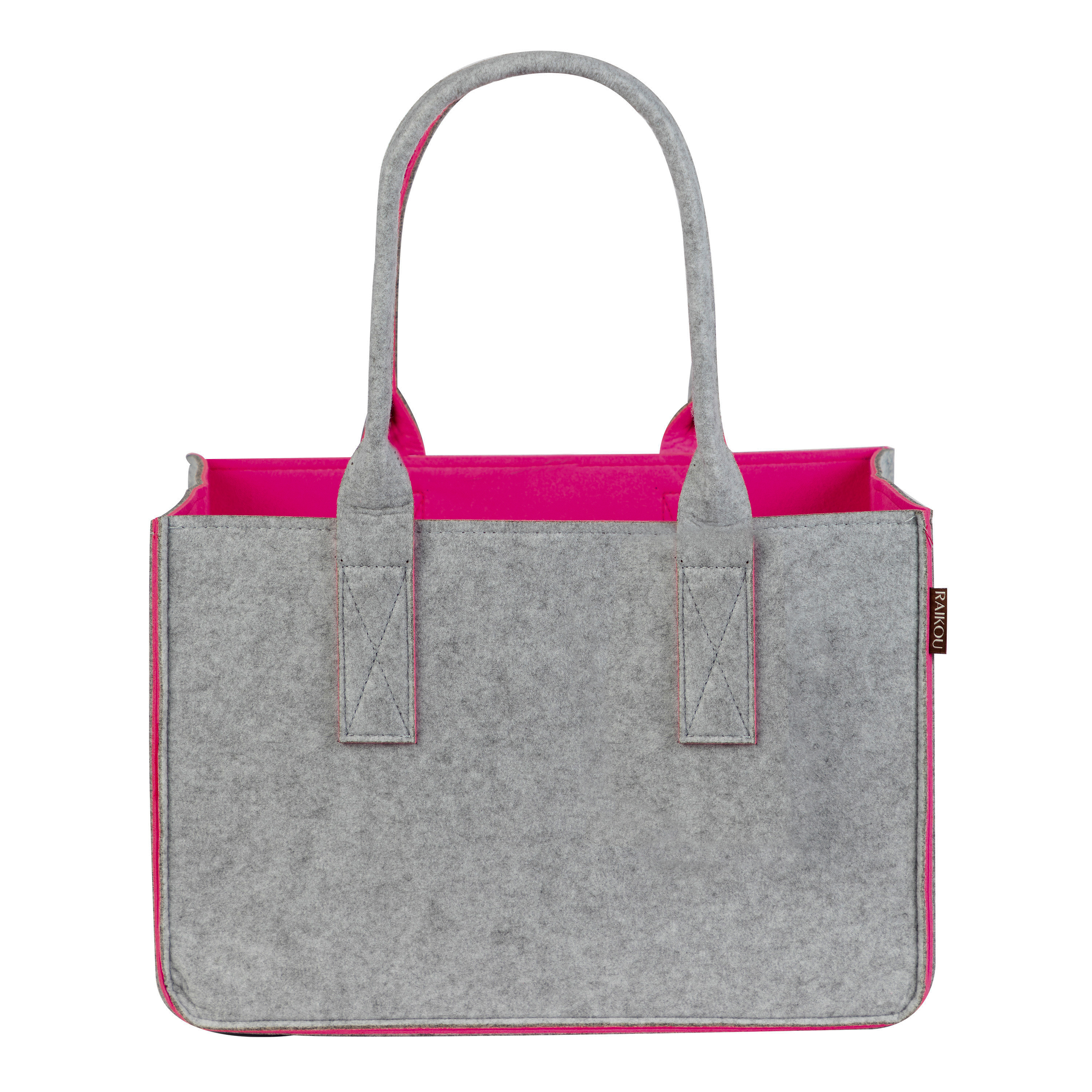RAIKOU KULT Filz-Tasche Hochwertige Einkaufstasche, Strandtasche，Badetasche, Henkeltasche，Zeitungskorb, Filzkorb, Einkaufskorb, Kaminholztasche， Zeitungsständer  auch für Garten Picknick Strand，vielseitige Tragetasche zur Spielzeug Aufbewahrung Handtasche