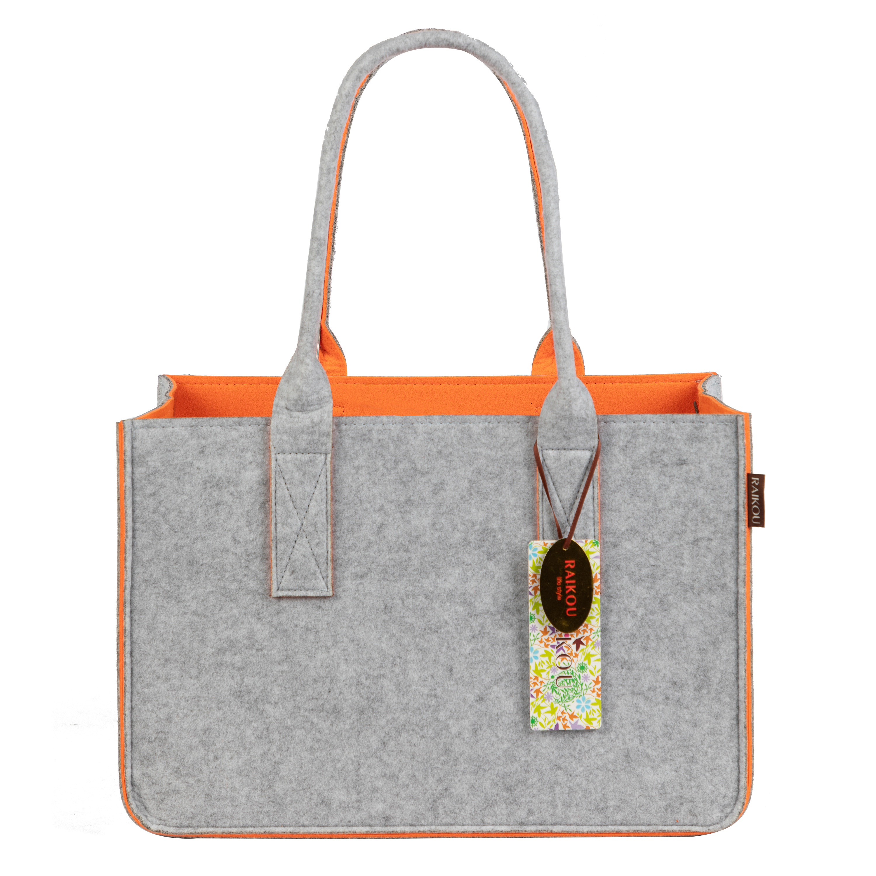 RAIKOU KULT Filz-Tasche Hochwertige Einkaufstasche, Strandtasche，Badetasche, Henkeltasche，Zeitungskorb, Filzkorb, Einkaufskorb, Kaminholztasche， Zeitungsständer  auch für Garten Picknick Strand，vielseitige Tragetasche zur Spielzeug Aufbewahrung Handtasche