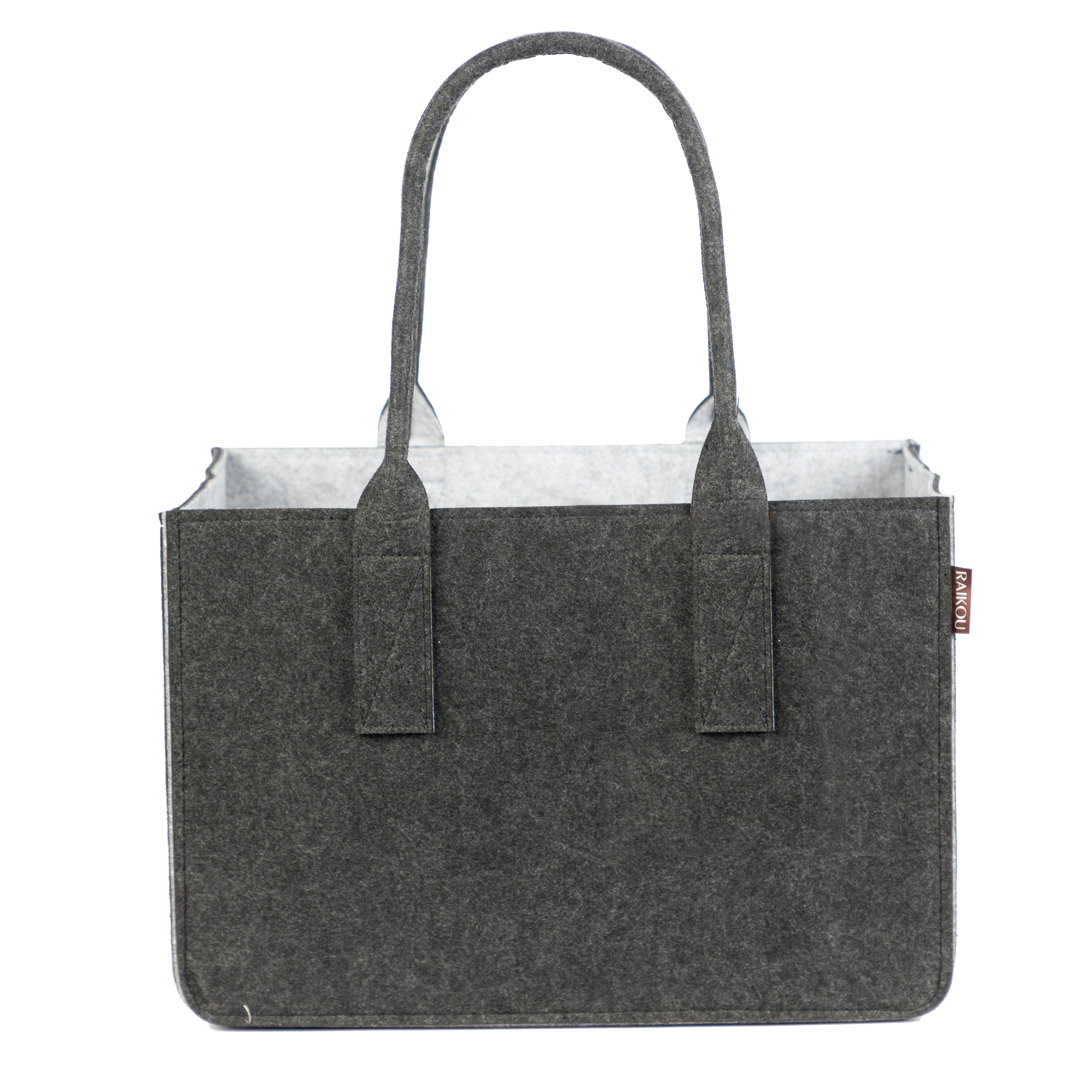RAIKOU KULT Filz-Tasche Hochwertige Einkaufstasche, Strandtasche，Badetasche, Henkeltasche，Zeitungskorb, Filzkorb, Einkaufskorb, Kaminholztasche， Zeitungsständer  auch für Garten Picknick Strand，vielseitige Tragetasche zur Spielzeug Aufbewahrung Handtasche