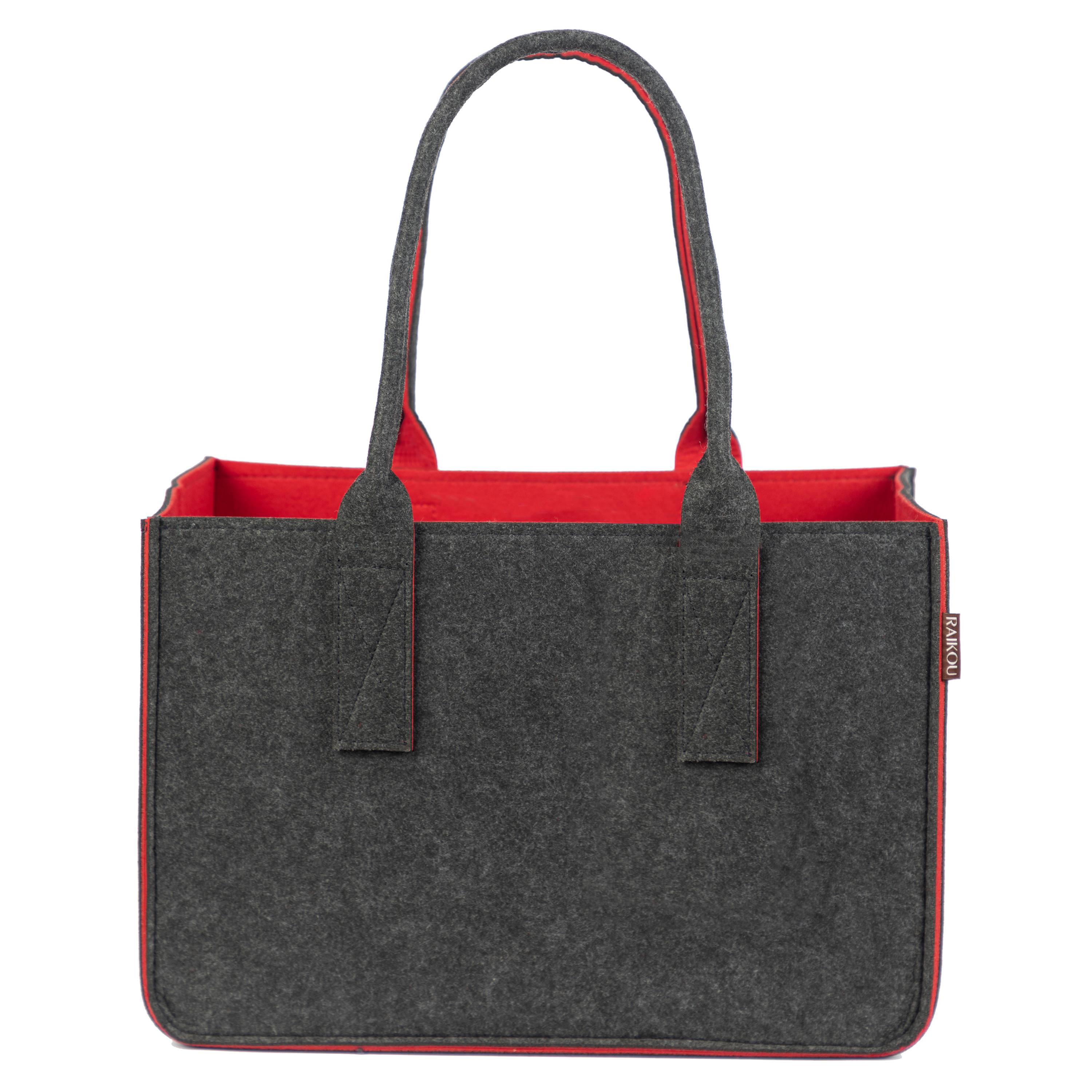 RAIKOU KULT Filz-Tasche Hochwertige Einkaufstasche, Strandtasche，Badetasche, Henkeltasche，Zeitungskorb, Filzkorb, Einkaufskorb, Kaminholztasche， Zeitungsständer  auch für Garten Picknick Strand，vielseitige Tragetasche zur Spielzeug Aufbewahrung Handtasche