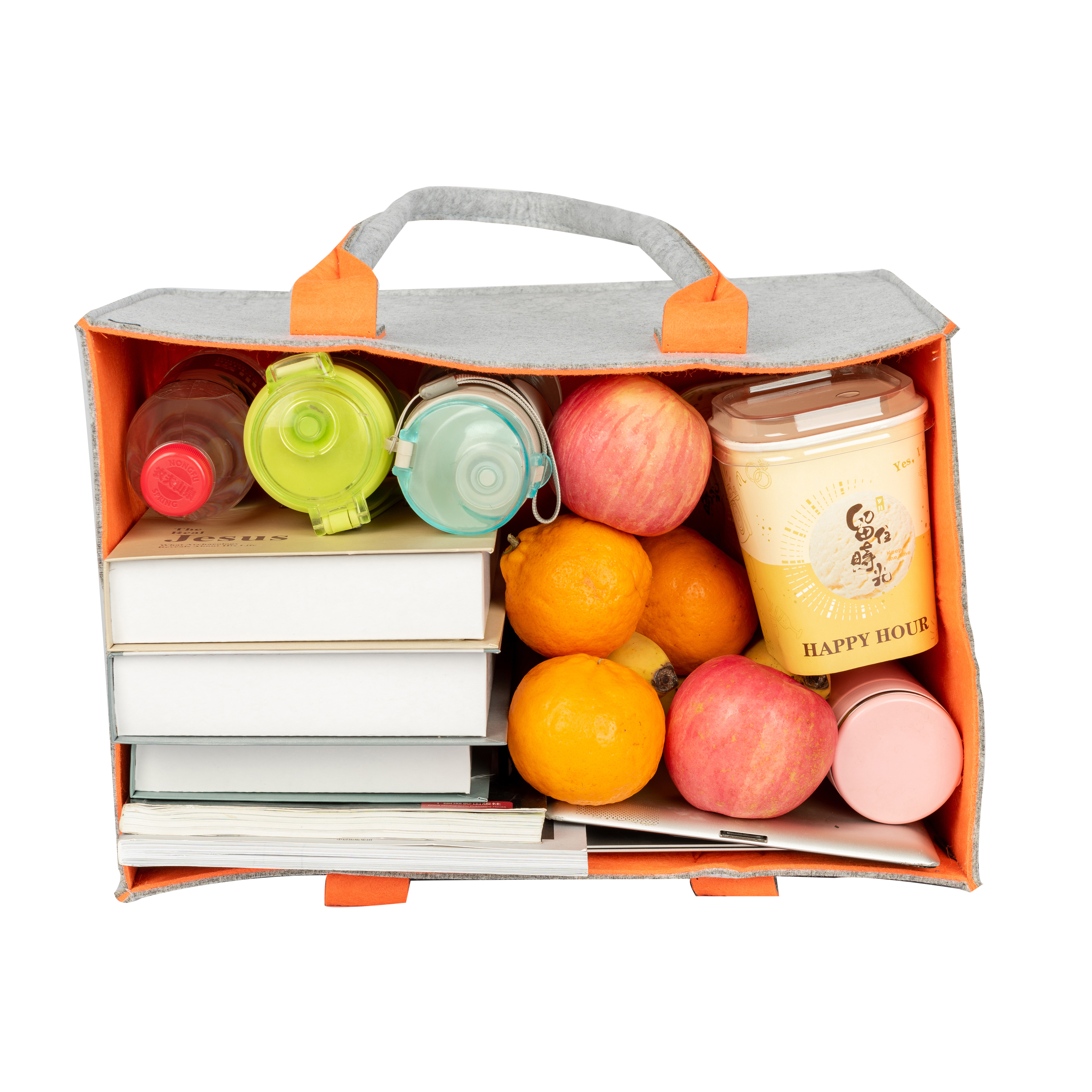 RAIKOU KULT Filz-Tasche Hochwertige Einkaufstasche, Strandtasche，Badetasche, Henkeltasche，Zeitungskorb, Filzkorb, Einkaufskorb, Kaminholztasche， Zeitungsständer  auch für Garten Picknick Strand，vielseitige Tragetasche zur Spielzeug Aufbewahrung Handtasche