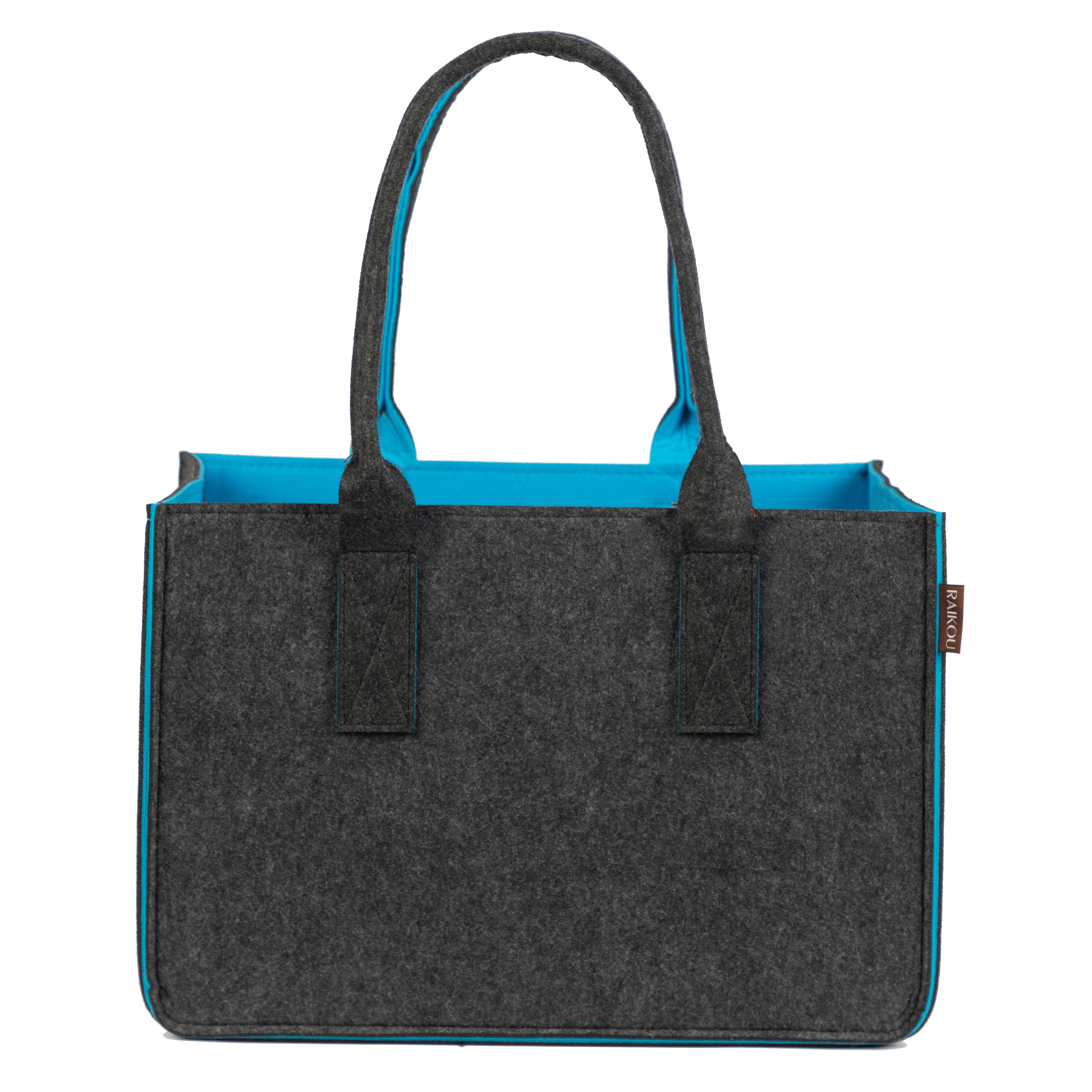 RAIKOU KULT Filz-Tasche Hochwertige Einkaufstasche, Strandtasche，Badetasche, Henkeltasche，Zeitungskorb, Filzkorb, Einkaufskorb, Kaminholztasche， Zeitungsständer  auch für Garten Picknick Strand，vielseitige Tragetasche zur Spielzeug Aufbewahrung Handtasche