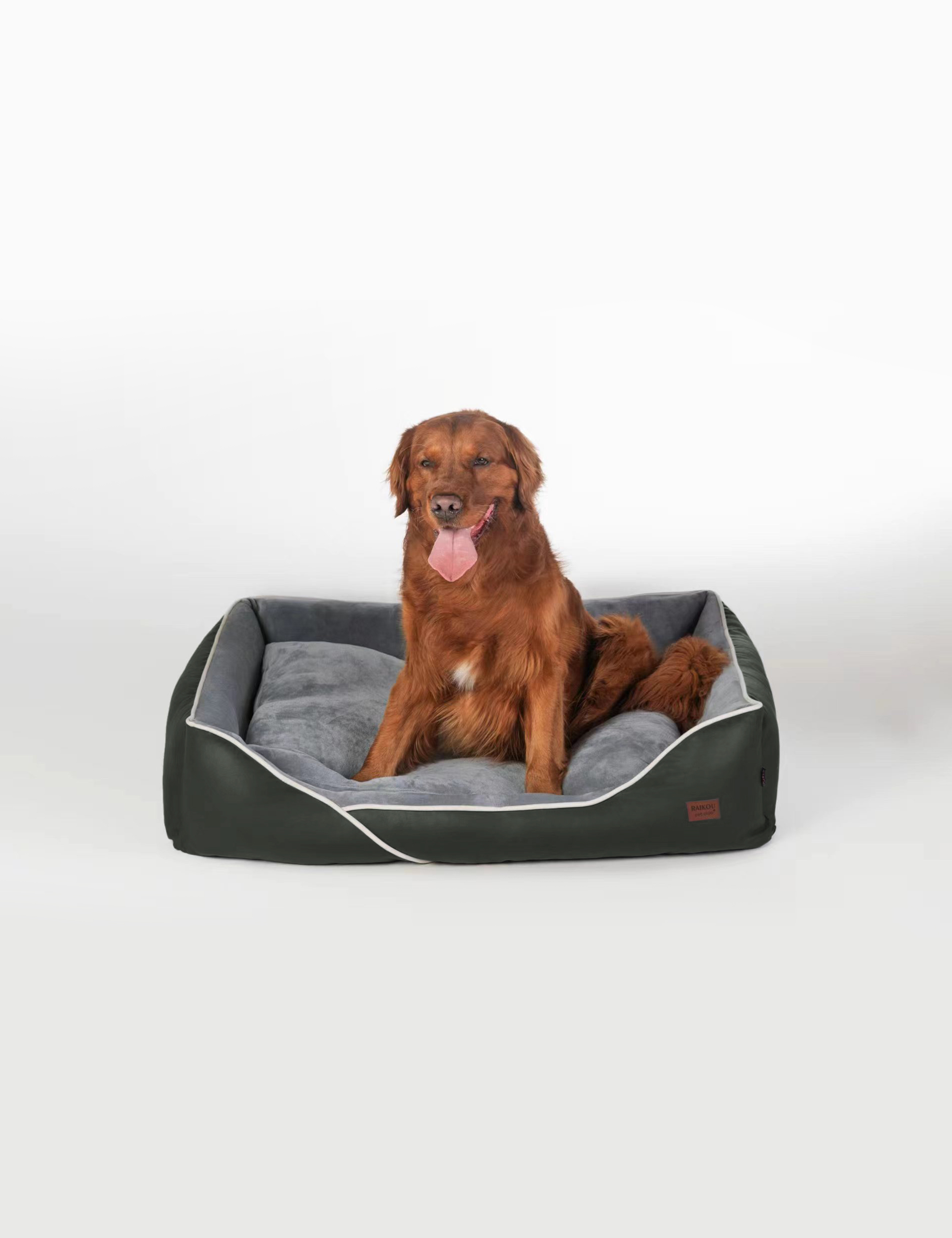Hundebett in 3 Größen und 6 Farben – rutschfest, waschbar, hoher Rand, Baumwollmischgewebe