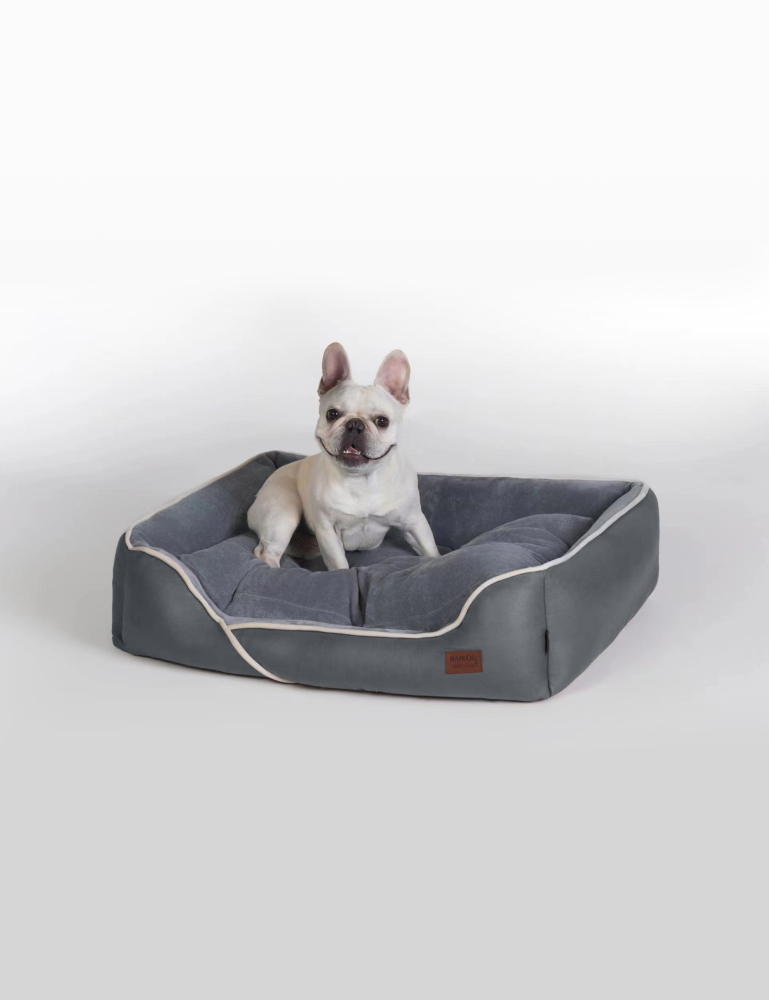 Hundebett in 3 Größen und 6 Farben – rutschfest, waschbar, hoher Rand, Baumwollmischgewebe