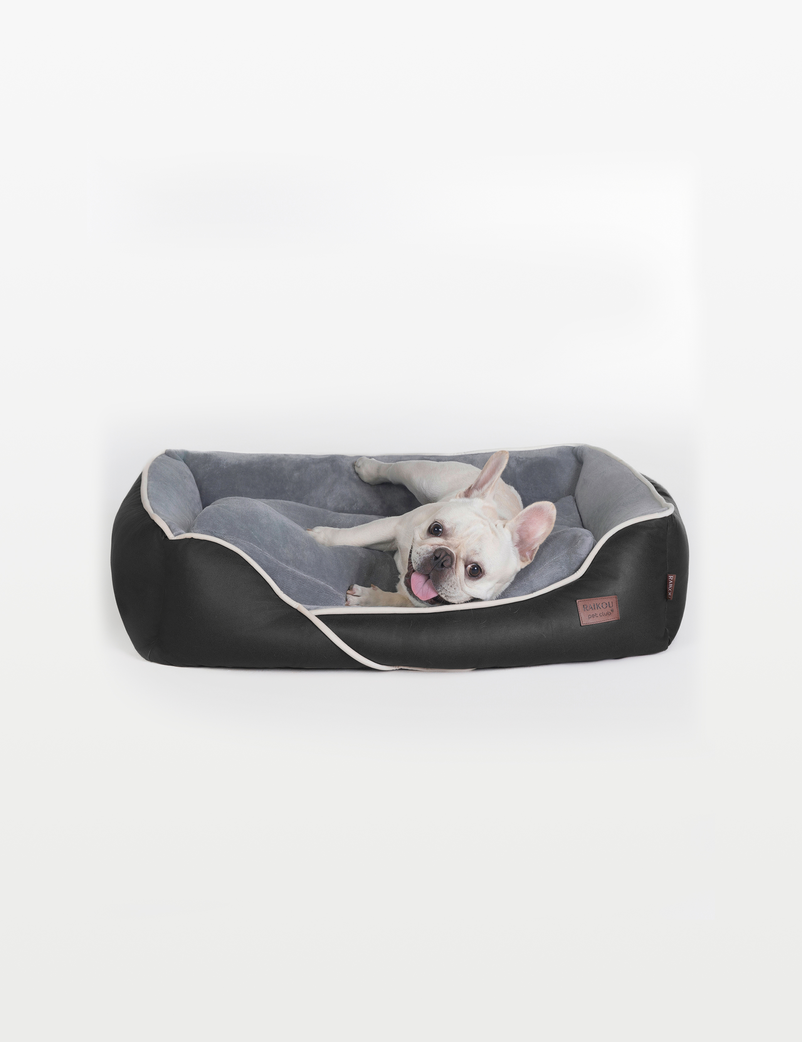Hundebett in 3 Größen und 6 Farben – rutschfest, waschbar, hoher Rand, Baumwollmischgewebe