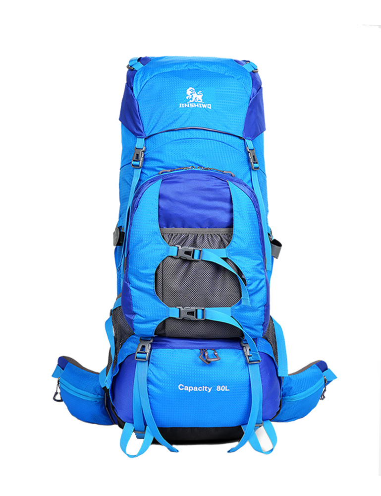 Wanderrucksack, MOLLE, Wasserdicht, Trekkingrucksack, Outdoor, bag, Waterproof, Trageunterstützung aus Aluminiumlegierung, Reisetasche, 1,65 kg, 80 Liter, 80cm * 30cm * 40cm