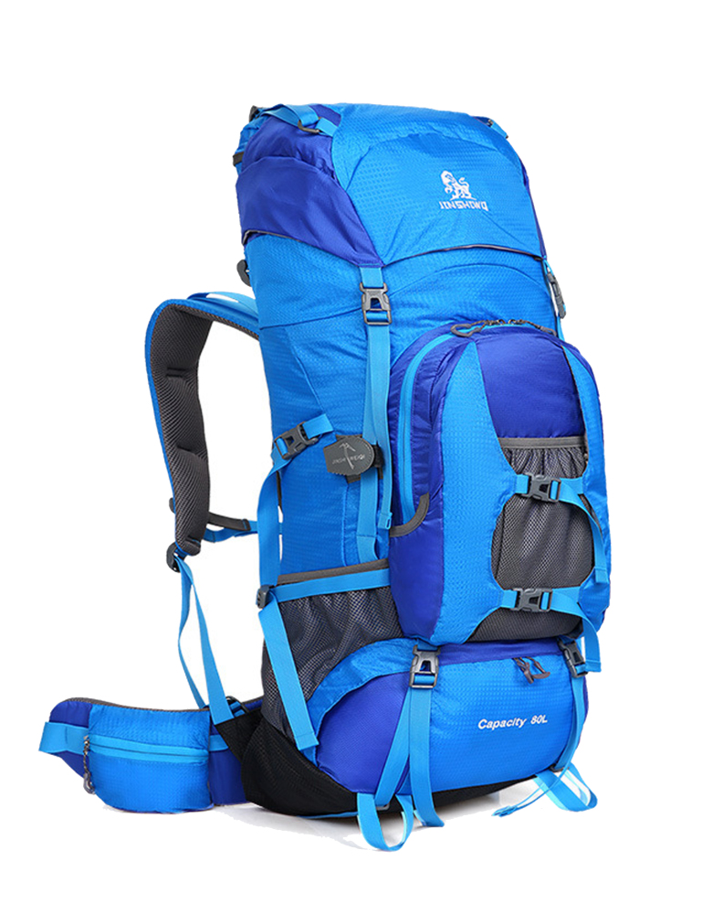 Wanderrucksack, MOLLE, Wasserdicht, Trekkingrucksack, Outdoor, bag, Waterproof, Trageunterstützung aus Aluminiumlegierung, Reisetasche, 1,65 kg, 80 Liter, 80cm * 30cm * 40cm