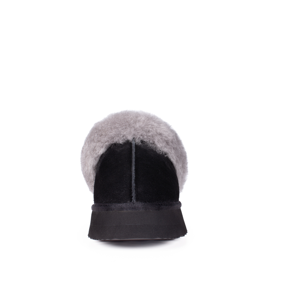 Parfeying Damen-Pantoletten aus Lamm- und Schaffell mit Plateau, Memory-Schaum-Lammfell Neuester Street Style Modeschuh für drinnen und draußen