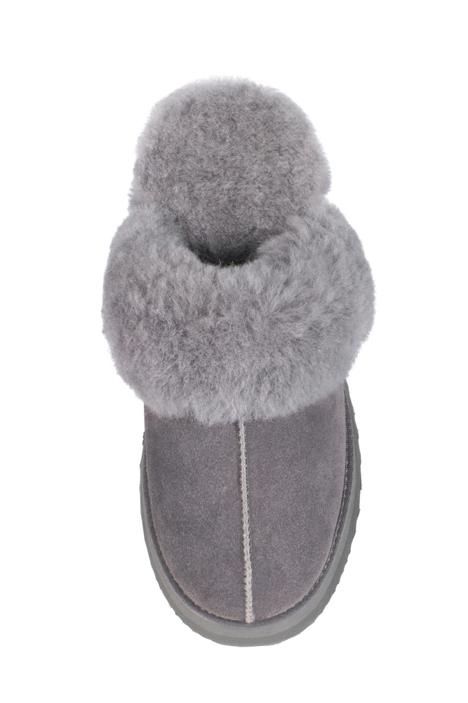 Parfeying Damen-Pantoletten aus Lamm- und Schaffell mit Plateau, Memory-Schaum-Lammfell Neuester Street Style Modeschuh für drinnen und draußen