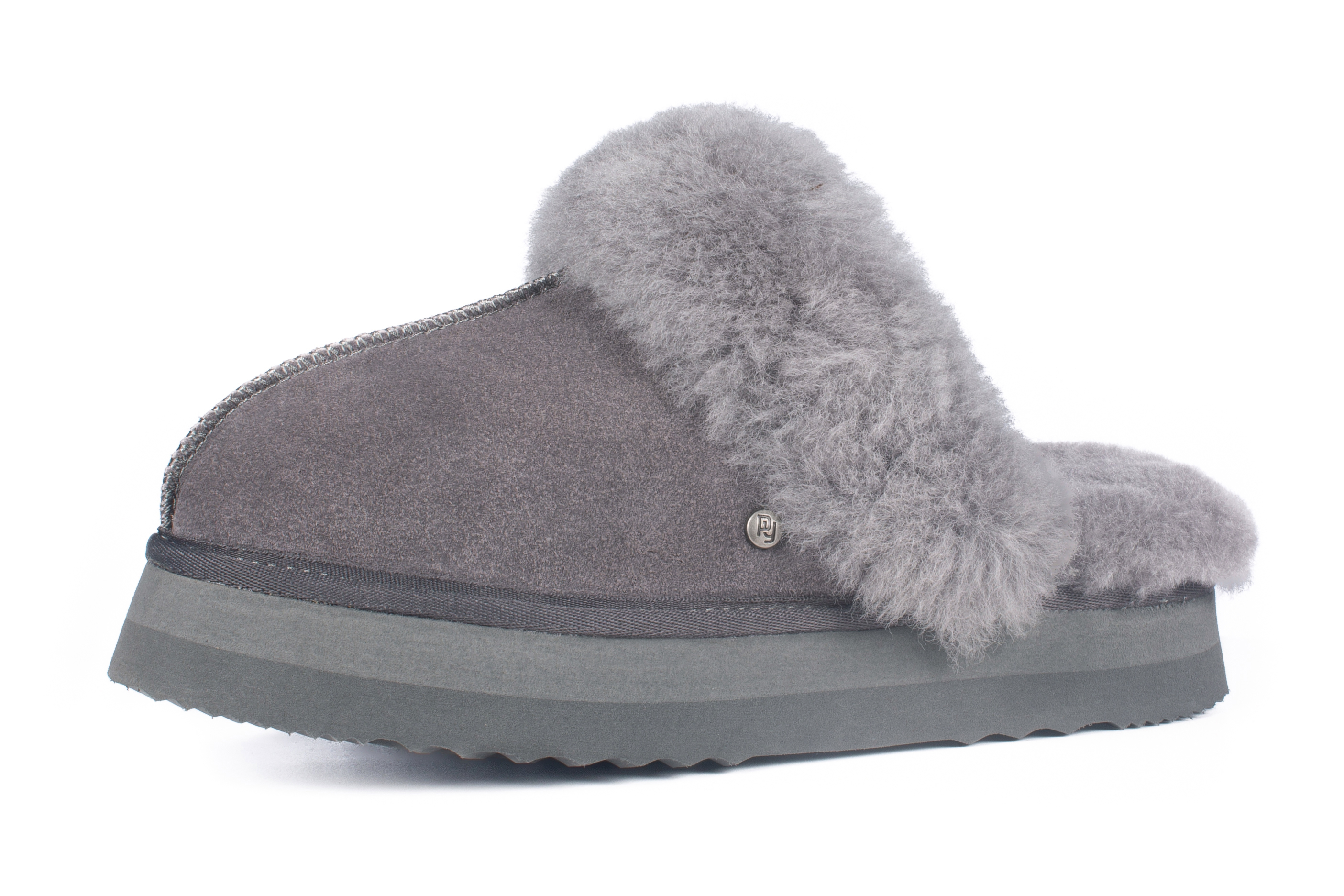 Parfeying Damen-Pantoletten aus Lamm- und Schaffell mit Plateau, Memory-Schaum-Lammfell Neuester Street Style Modeschuh für drinnen und draußen