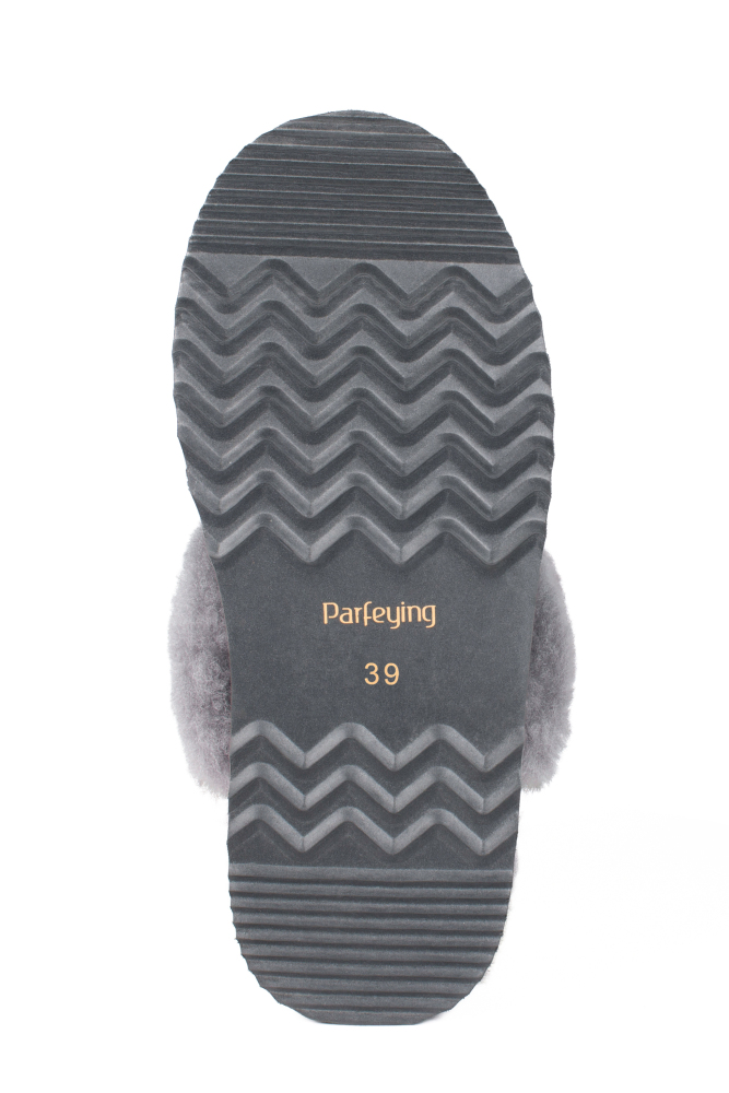 Parfeying Damen-Pantoletten aus Lamm- und Schaffell mit Plateau, Memory-Schaum-Lammfell Neuester Street Style Modeschuh für drinnen und draußen