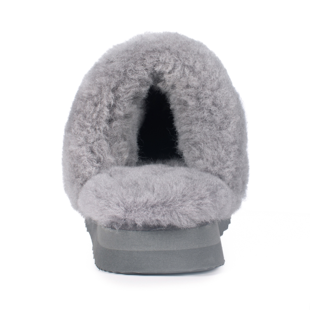 Parfeying Damen-Pantoletten aus Lamm- und Schaffell mit Plateau, Memory-Schaum-Lammfell Neuester Street Style Modeschuh für drinnen und draußen