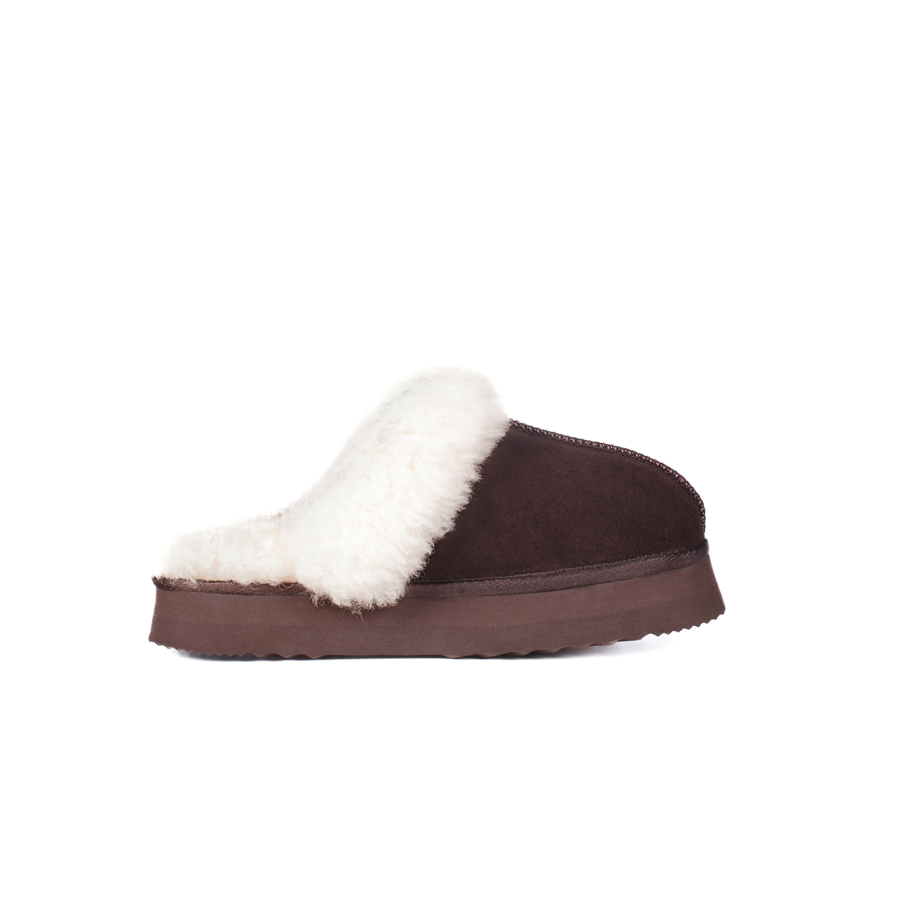 Parfeying Damen-Pantoletten aus Lamm- und Schaffell mit Plateau, Memory-Schaum-Lammfell Neuester Street Style Modeschuh für drinnen und draußen