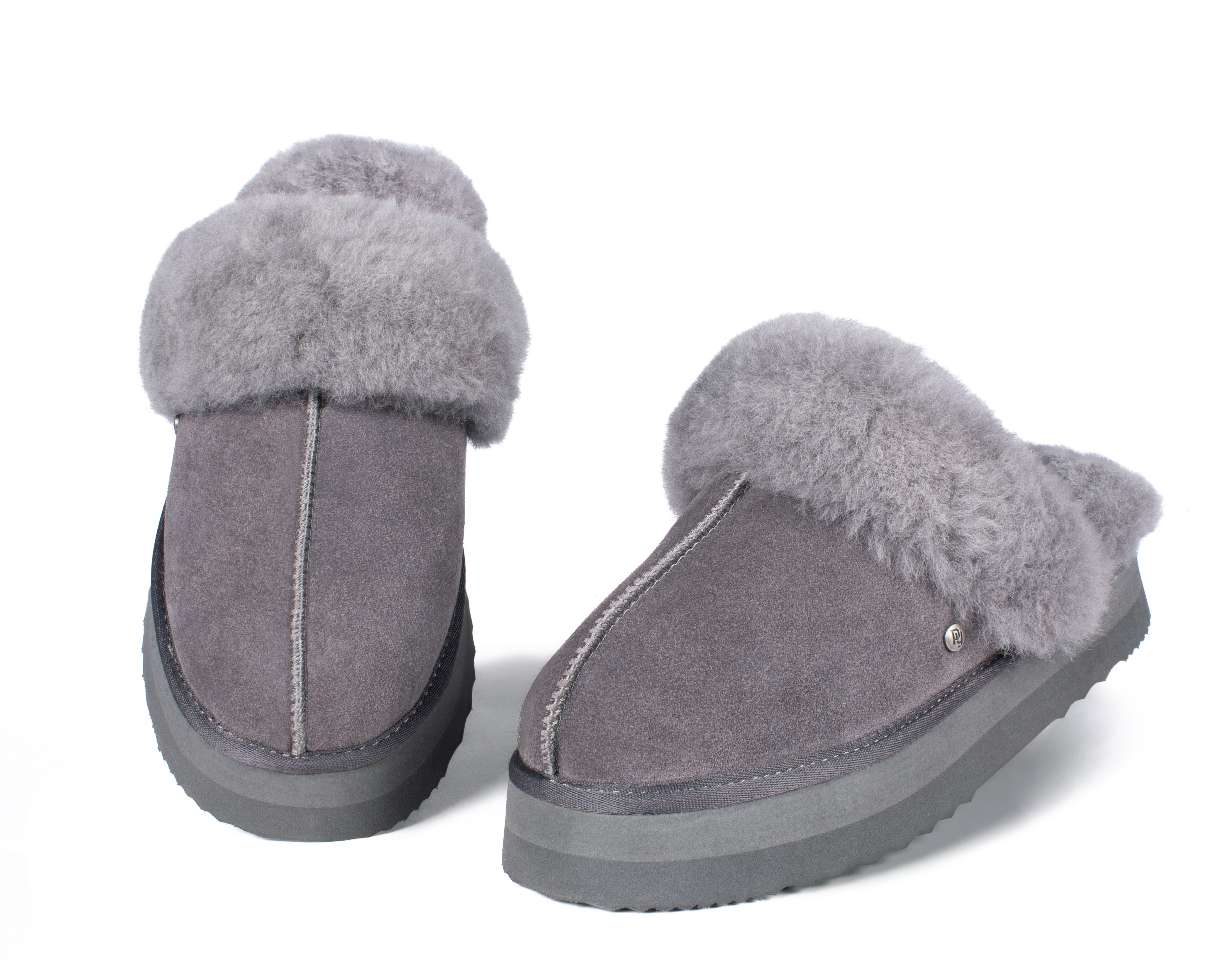 Parfeying Damen-Pantoletten aus Lamm- und Schaffell mit Plateau, Memory-Schaum-Lammfell Neuester Street Style Modeschuh für drinnen und draußen