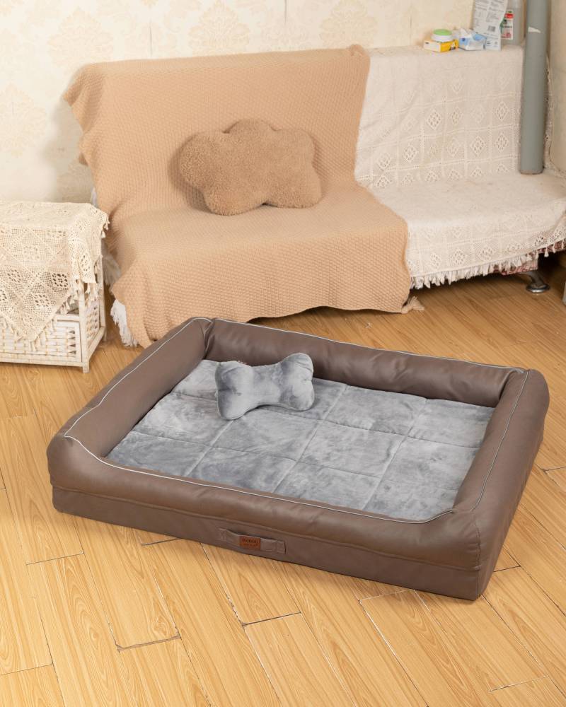 RAIKOU Hundebett mit Abnehmbarem Kissen, gepolstertes waschbares Tierbett  Schlafplatz  Hundekissen Hundesofa Hundemette Tierbedarf