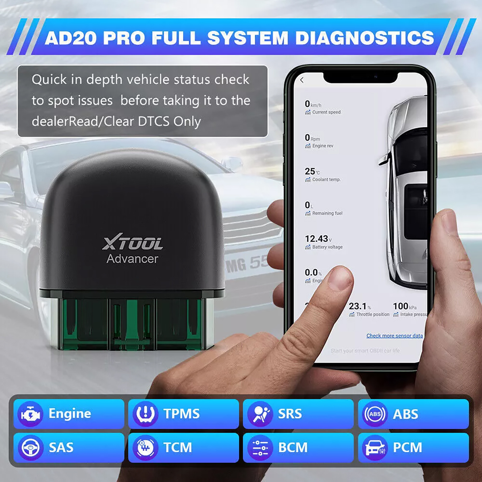 XTOOL AD20 PRO OBD2 Bluetooth Auto Diagnose Tool Code Leser für alle ...